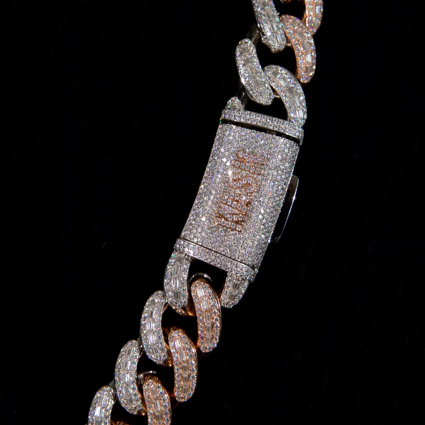 22mm Emerald-Cut Cuban Link Chain (Two-Tone)