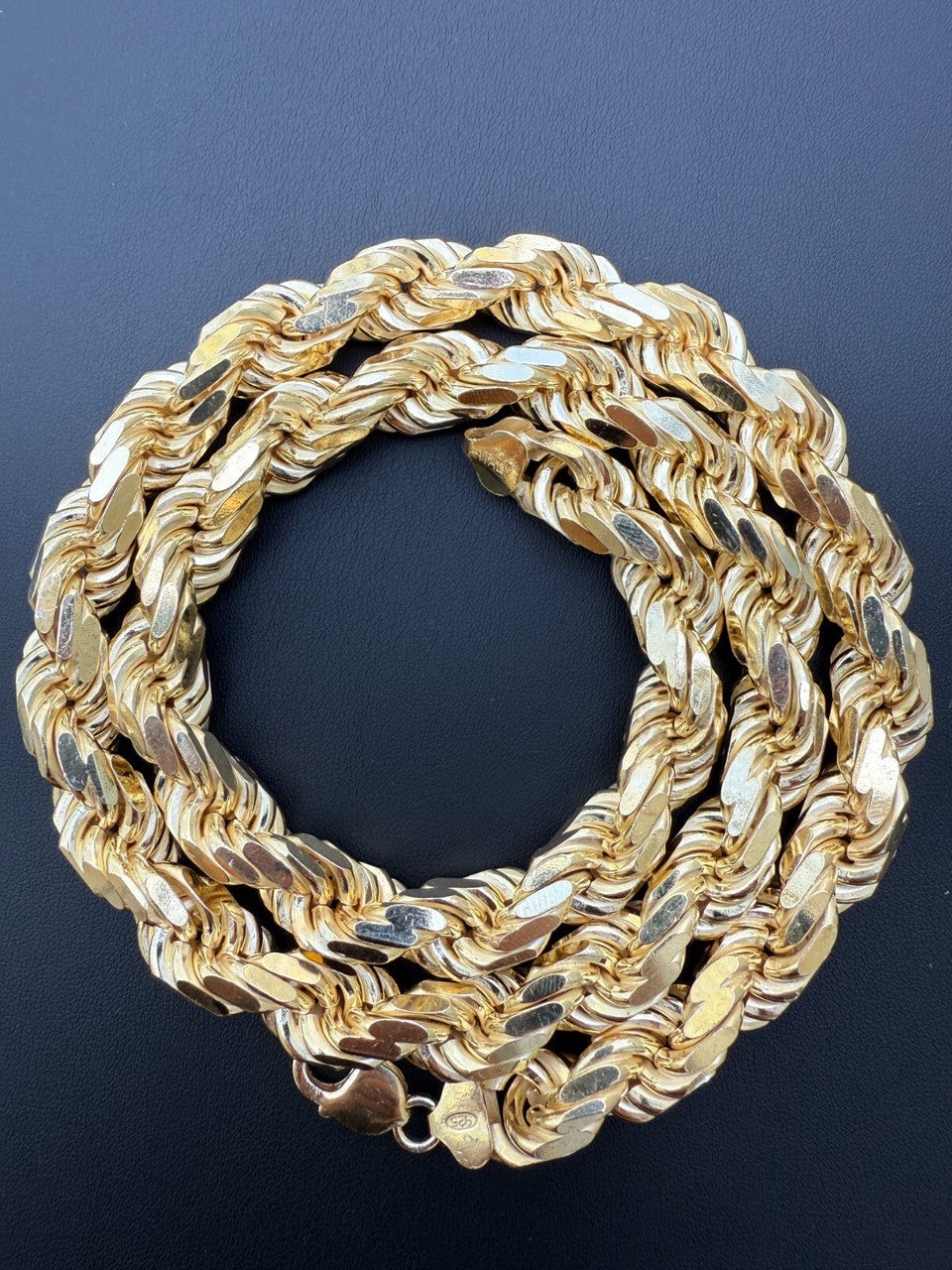 BIGGEST BOSS Rope Chain Necklace - 14k Gold Vermeil 925 Sterling Silver - 18"-30" - 14.5mm