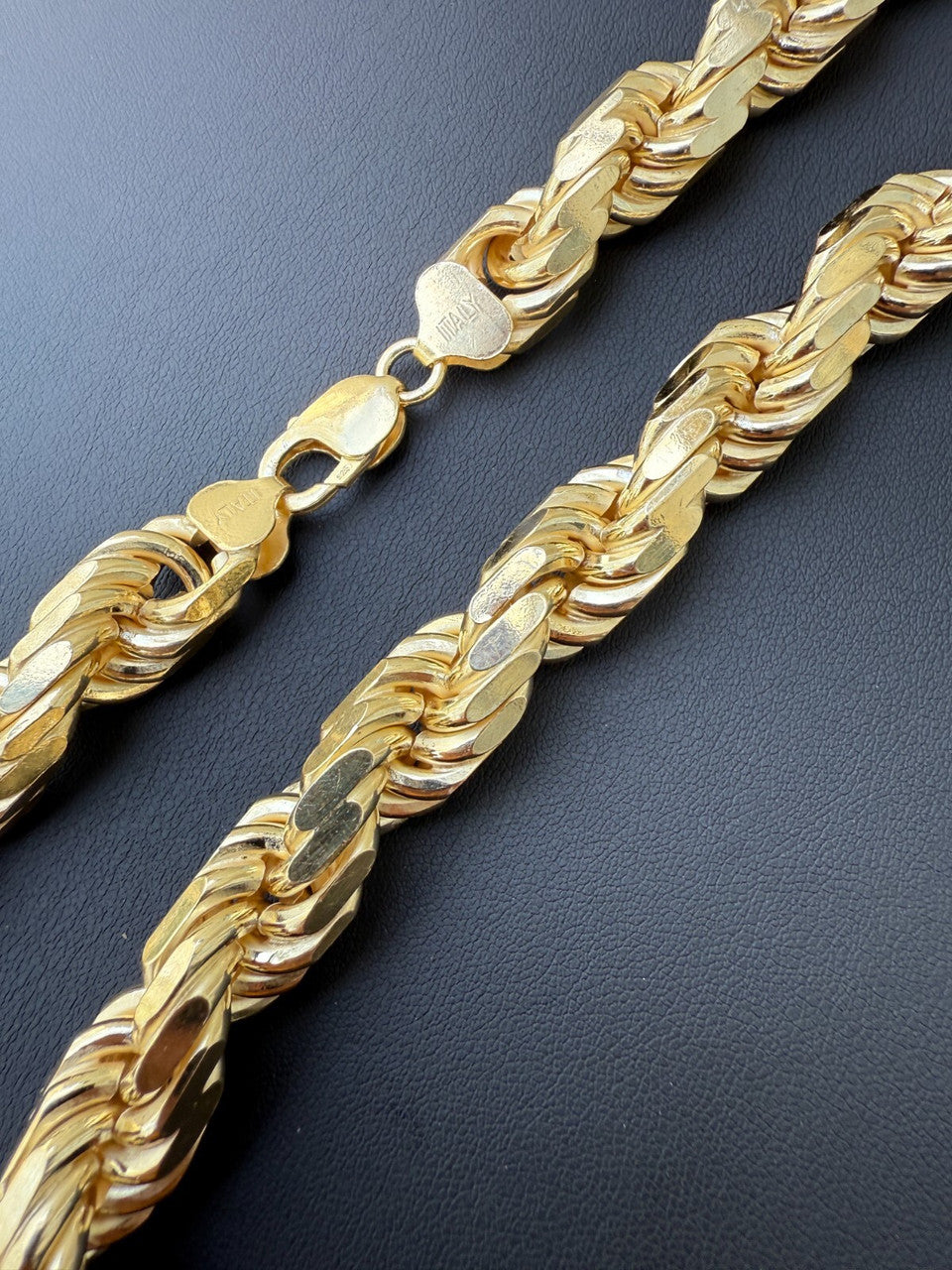 BIGGEST BOSS Rope Chain Necklace - 14k Gold Vermeil 925 Sterling Silver - 18"-30" - 14.5mm