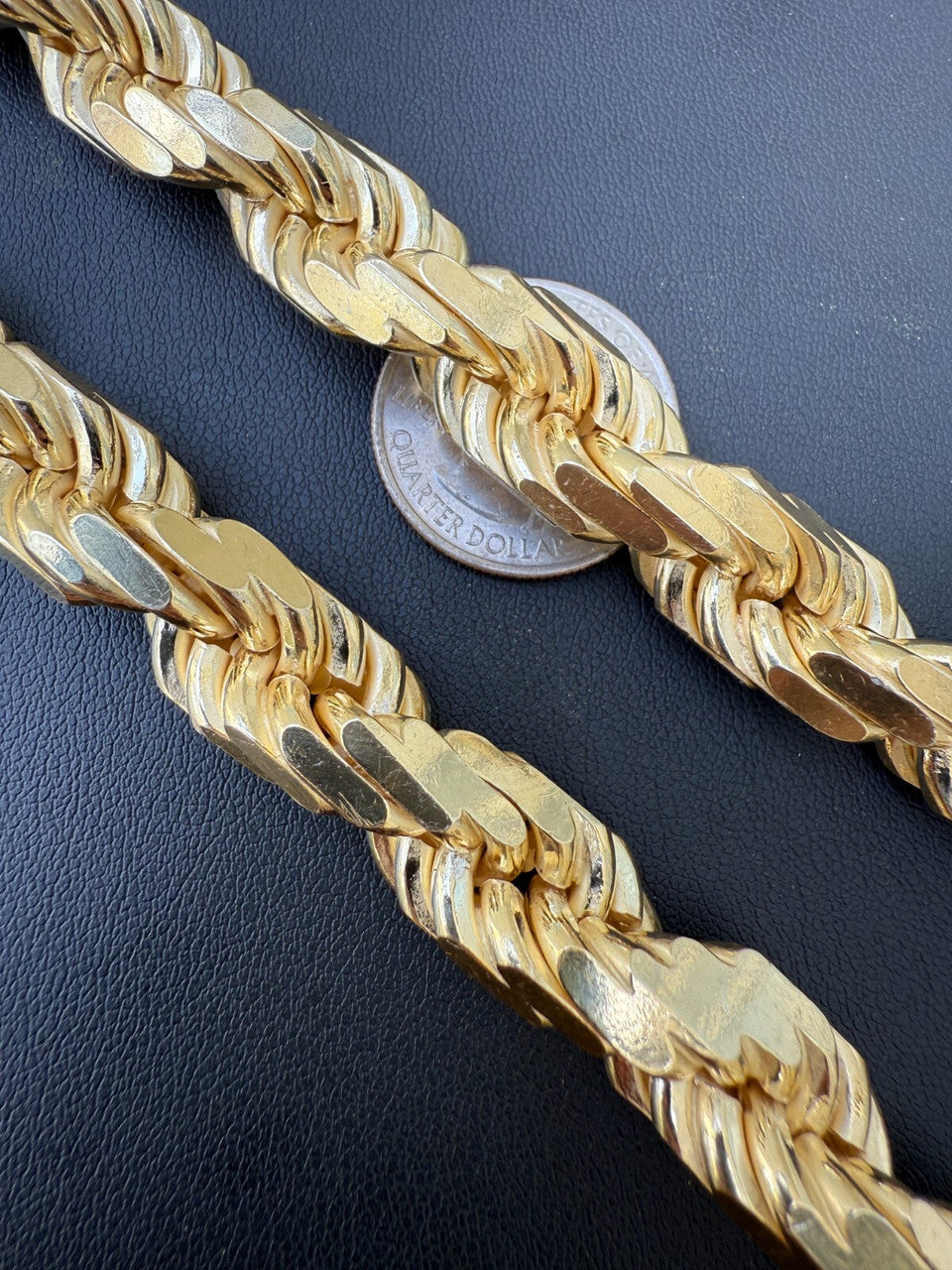 BIGGEST BOSS Rope Chain Necklace - 14k Gold Vermeil 925 Sterling Silver - 18"-30" - 14.5mm
