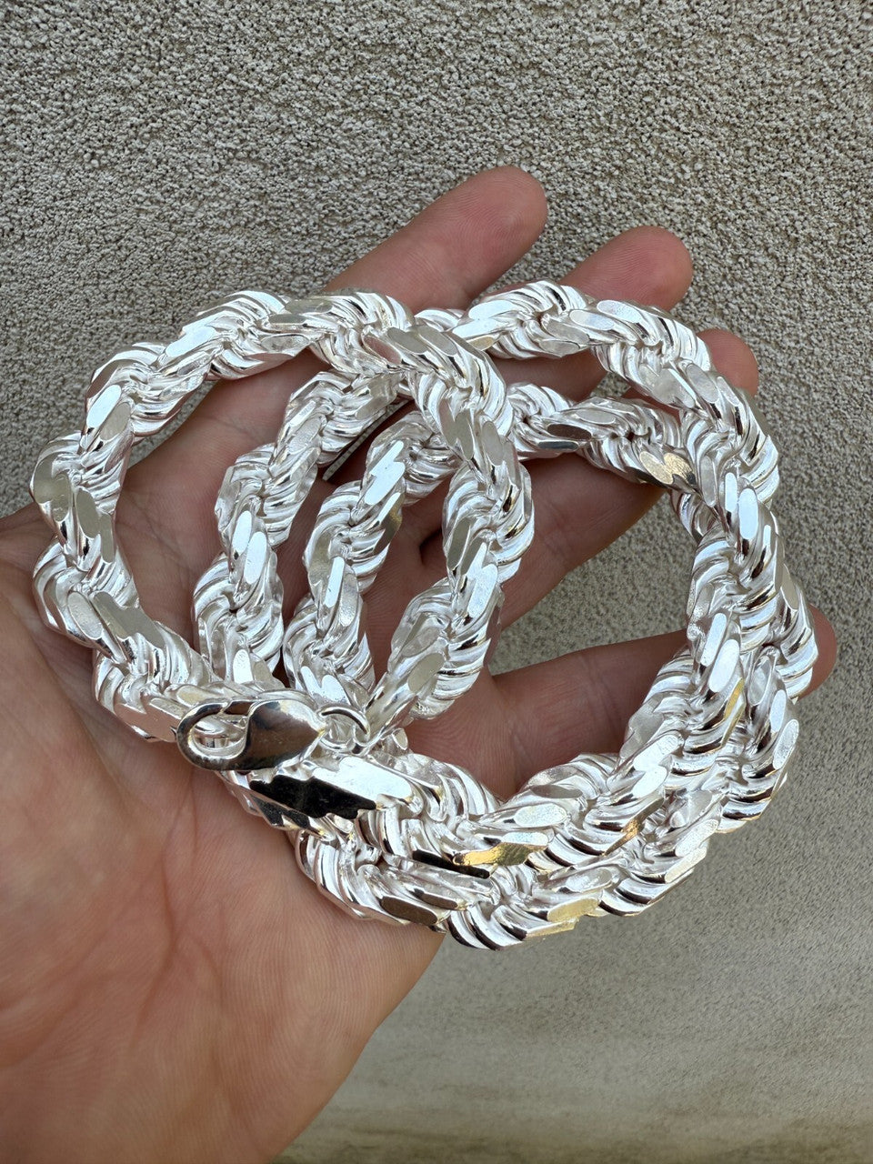 BIGGEST BOSS Rope Chain Necklace - 925 Sterling Silver - 18"-30" - 14.5mm