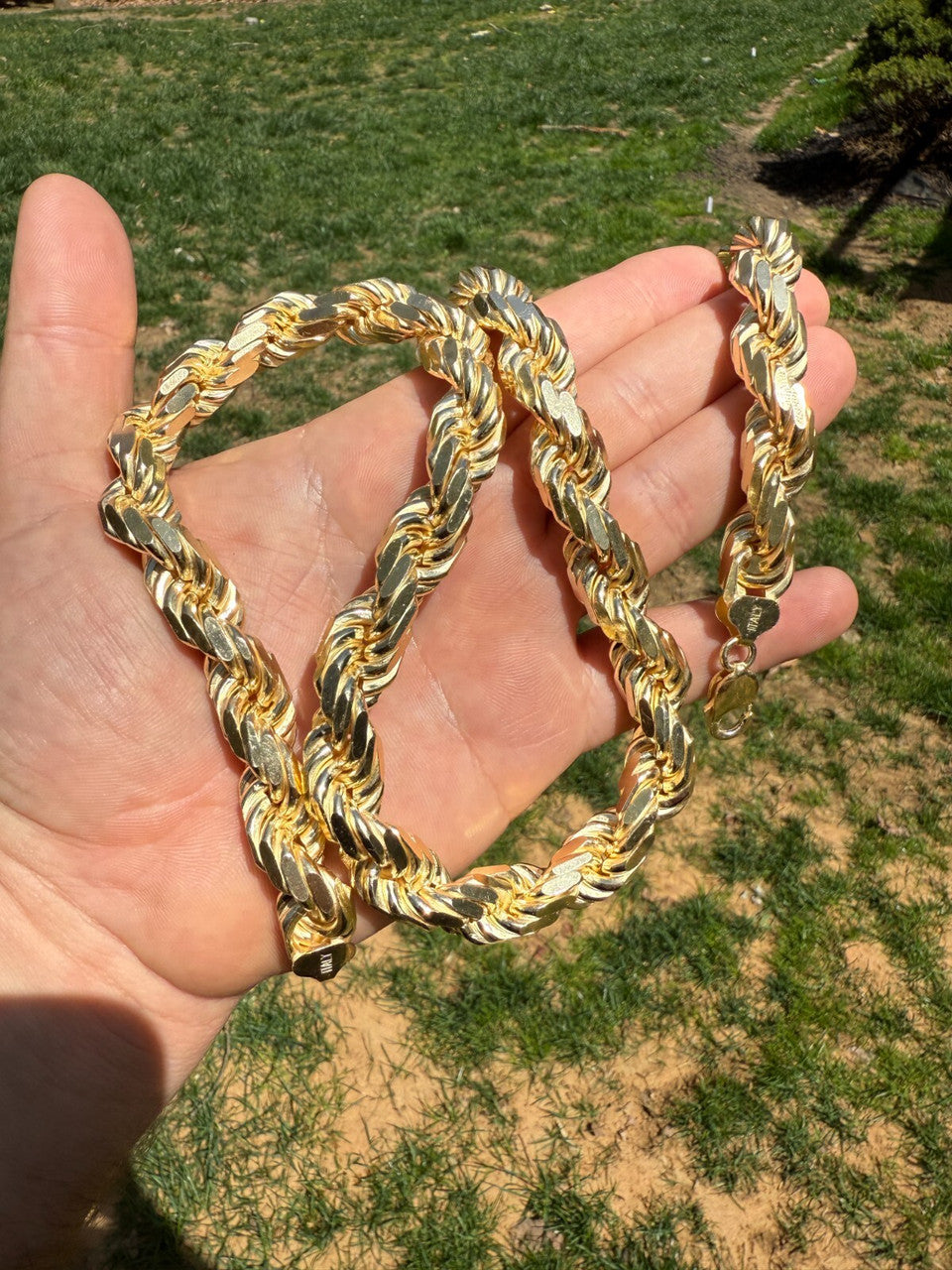 BIGGEST BOSS Rope Chain Necklace - 14k Gold Vermeil 925 Sterling Silver - 18"-30" - 14.5mm