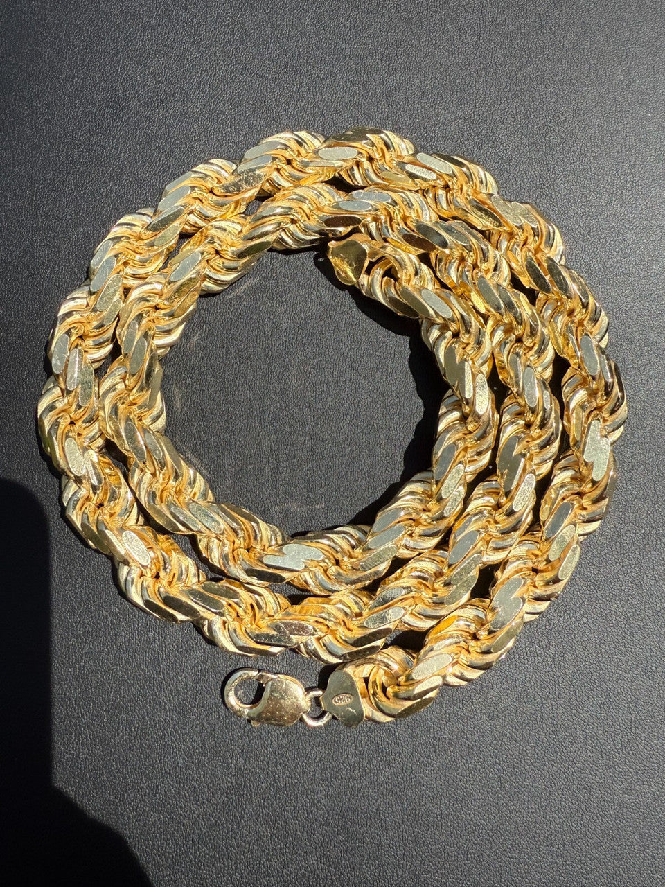 BIGGEST BOSS Rope Chain Necklace - 14k Gold Vermeil 925 Sterling Silver - 18"-30" - 14.5mm