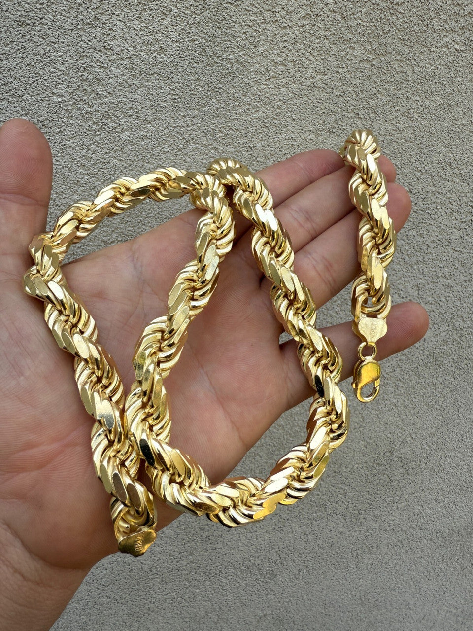 BIGGEST BOSS Rope Chain Necklace - 14k Gold Vermeil 925 Sterling Silver - 18"-30" - 14.5mm