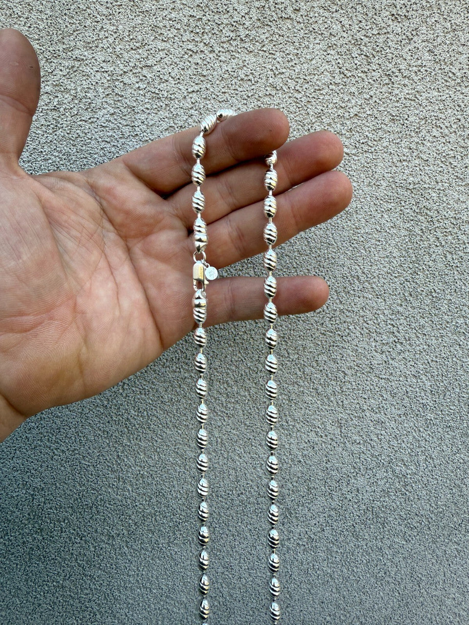 Infinity Rice Link Chain Necklace - 925 Sterling Silver - 18"-30" - 6mm