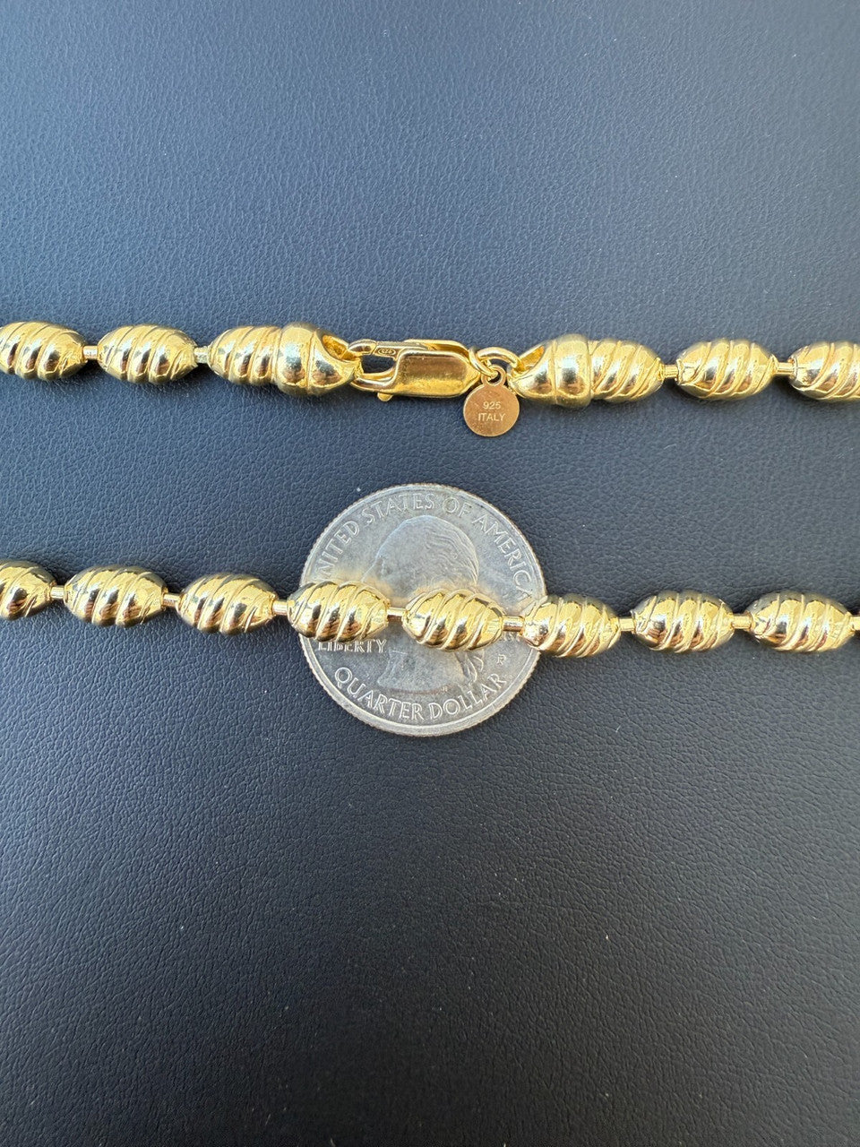 Infinity Rice Link Chain Necklace - 14k Gold Vermeil 925 Sterling Silver - 18"-30" - 6mm
