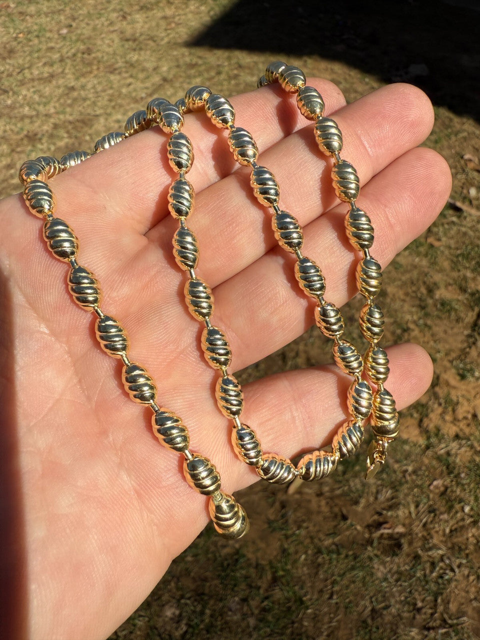 Infinity Rice Link Chain Necklace - 14k Gold Vermeil 925 Sterling Silver - 18"-30" - 6mm