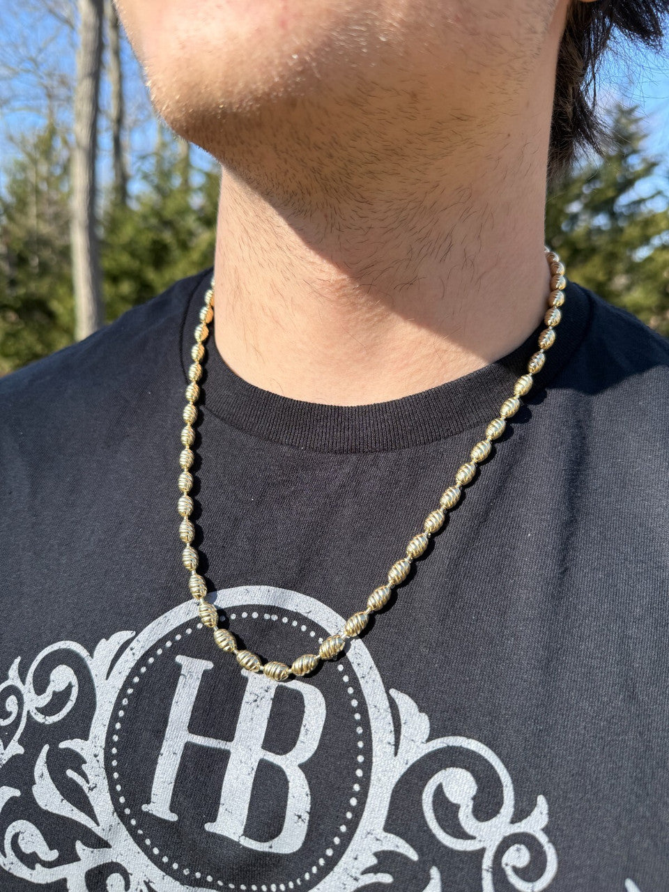 Infinity Rice Link Chain Necklace - 14k Gold Vermeil 925 Sterling Silver - 18"-30" - 6mm