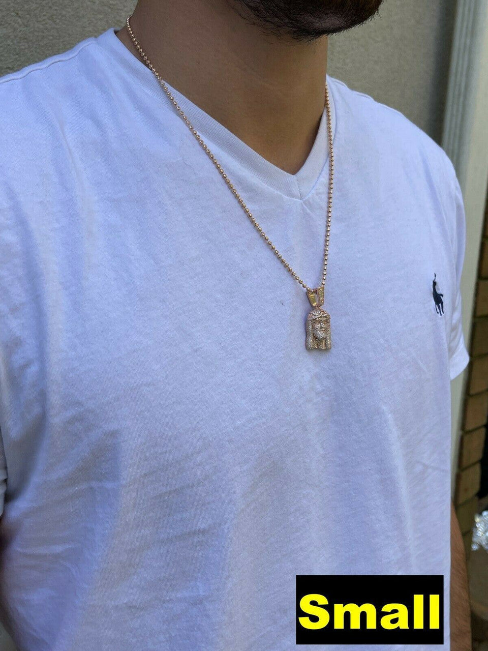14k Rose Gold Vermeil Fully Iced MOISSANITE Jesus Piece Pendant Diamond Tester ✅