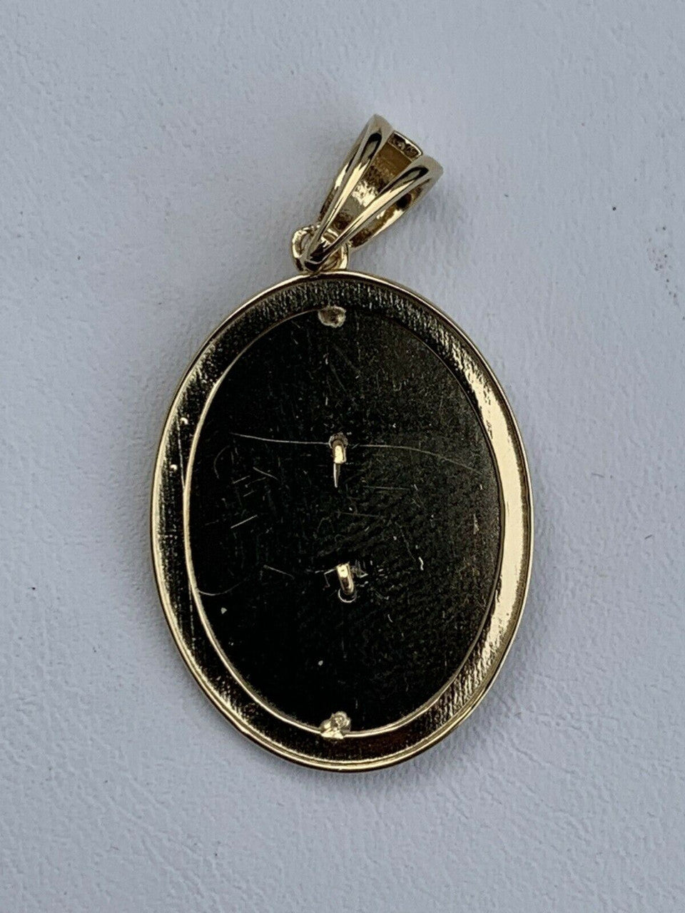 14k Yellow Gold & 925 Sterling Silver Jesus Medallion Pendant Diamond Cut ITALY