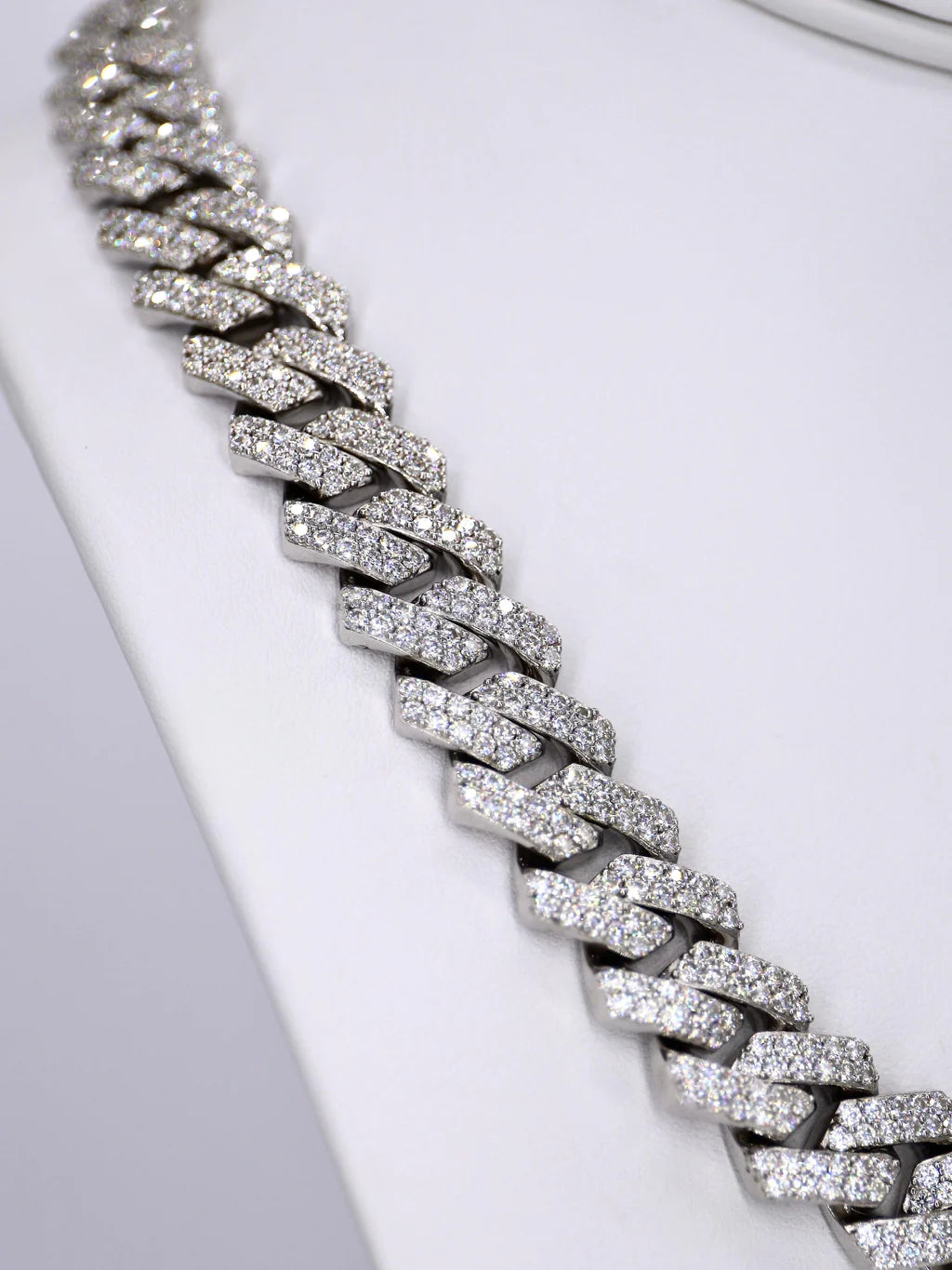 2 Row VVS Moissanite Daimond 14mm 22INCH Cuban