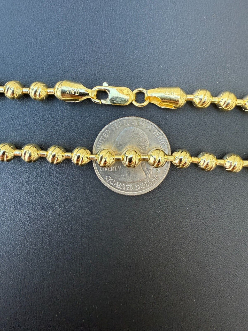 Ball Bead "Dog Tag" Chain Necklace - 14k Gold Vermeil 925 Sterling Silver - 18"-30" - 6mm