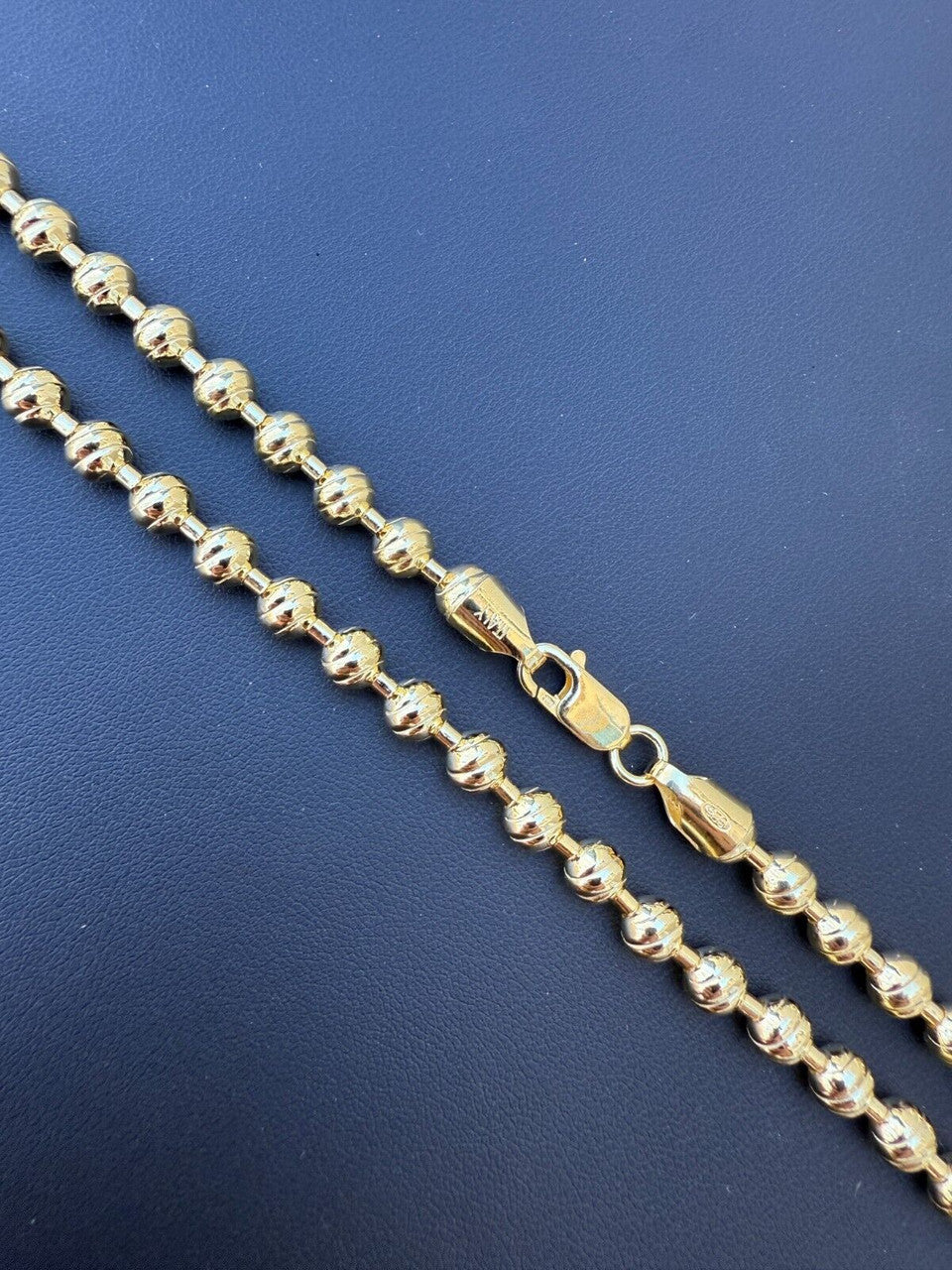 Ball Bead "Dog Tag" Chain Necklace - 14k Gold Vermeil 925 Sterling Silver - 18"-30" - 6mm