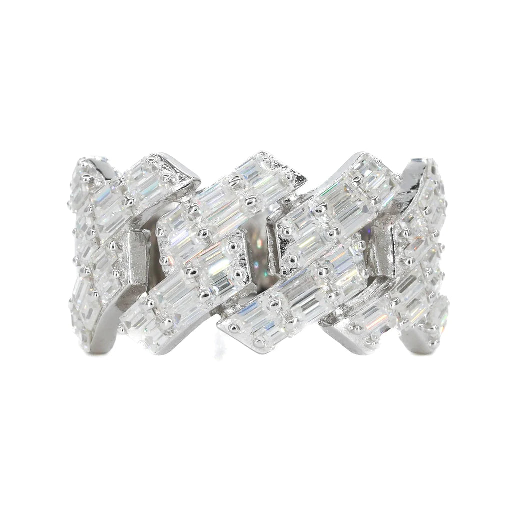 Baguette Cuban Vvs Moissanite Diamond Ring