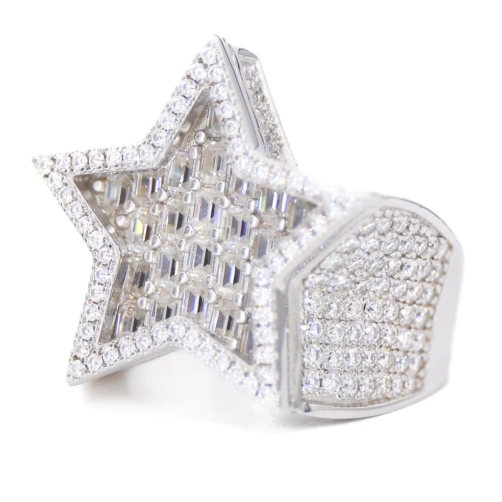 Baguette Star Vvs Moissanite Diamond Ring