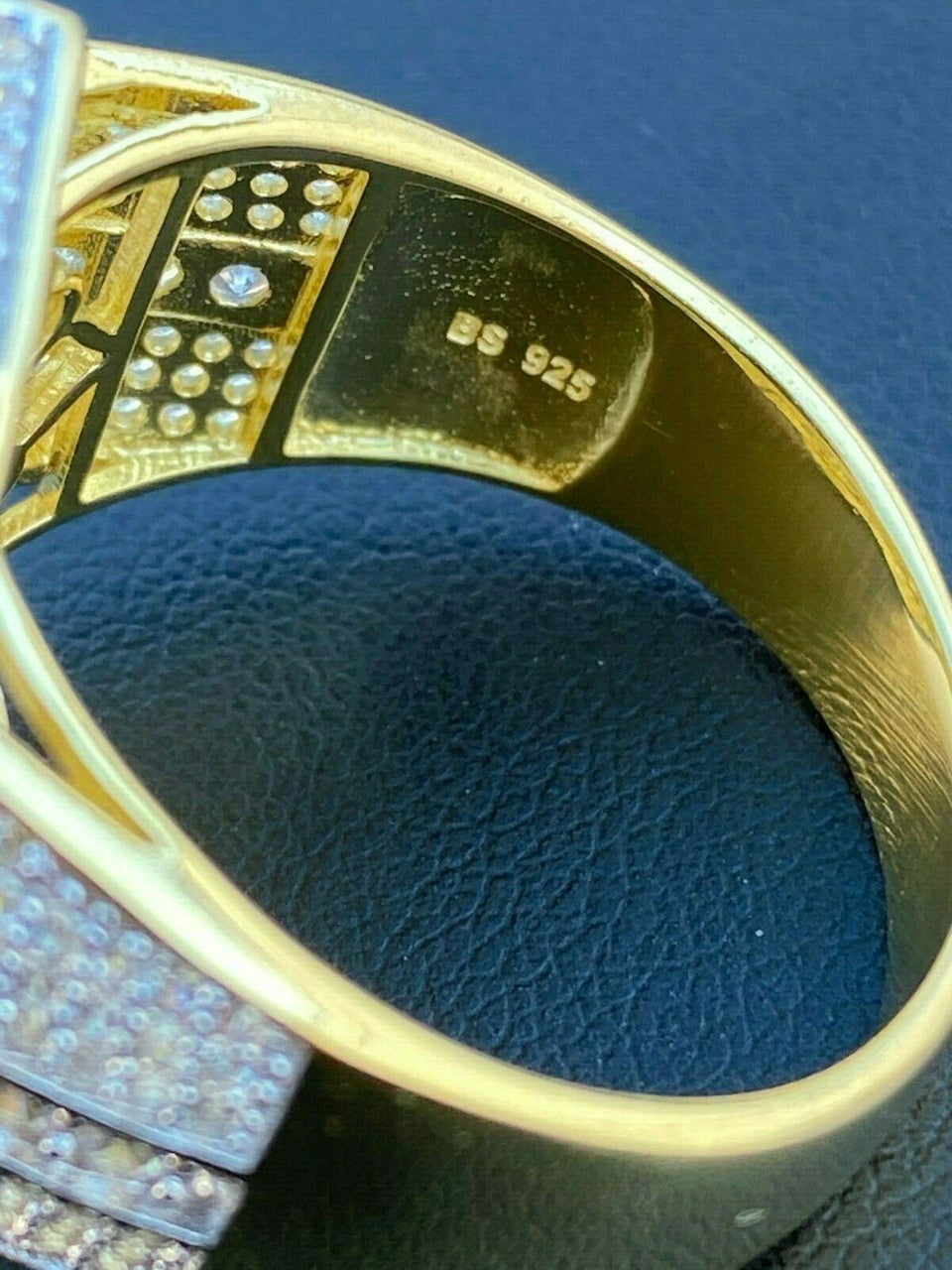 Classic Octagonal Rapper Ring - 14k Gold Vermeil 925 Silver - Baguette CZ Stones