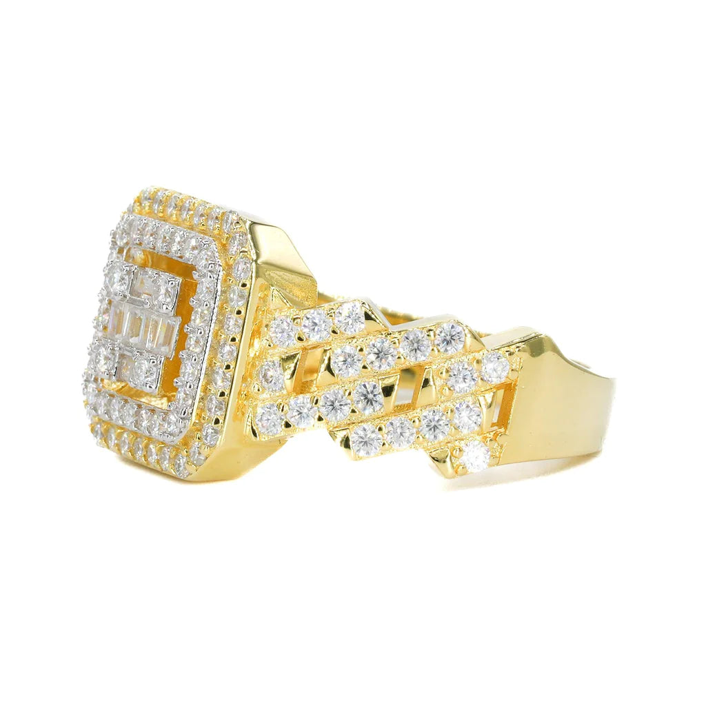 Floating Baguette Square Vvs Moissanite Diamond Ring