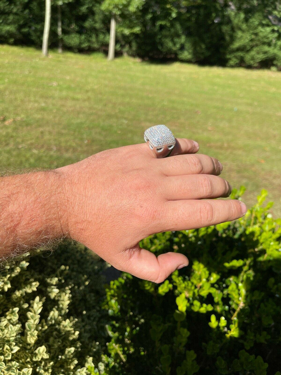 "Biggest Ring We Make" - Dome Iced Out Ring - 925 Silver - CZ Stones