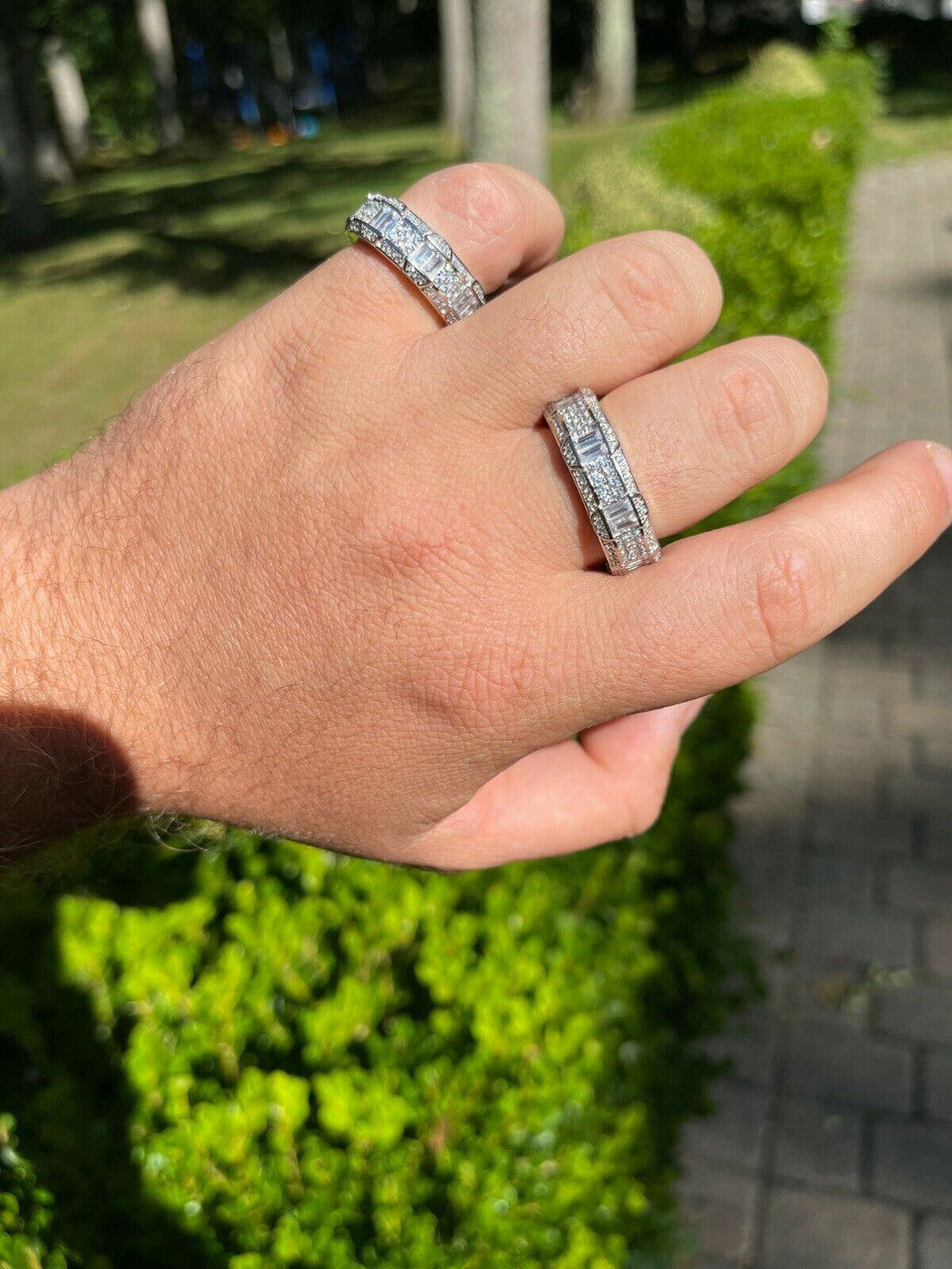 "Jewelry Is Art" Eternity Band Ring - 925 Silver - CZ Stones