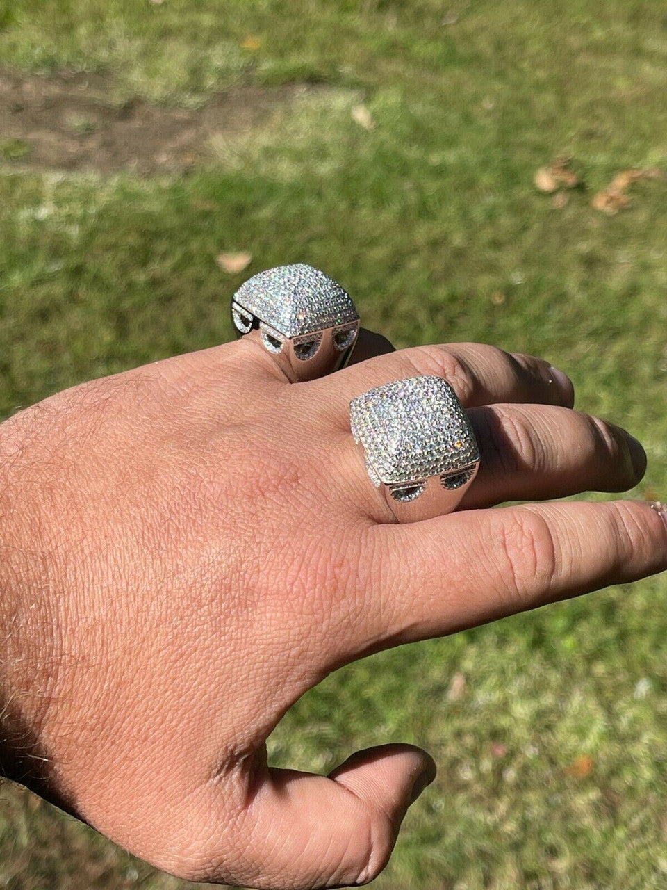 "Biggest Ring We Make" - Dome Iced Out Ring - 925 Silver - CZ Stones