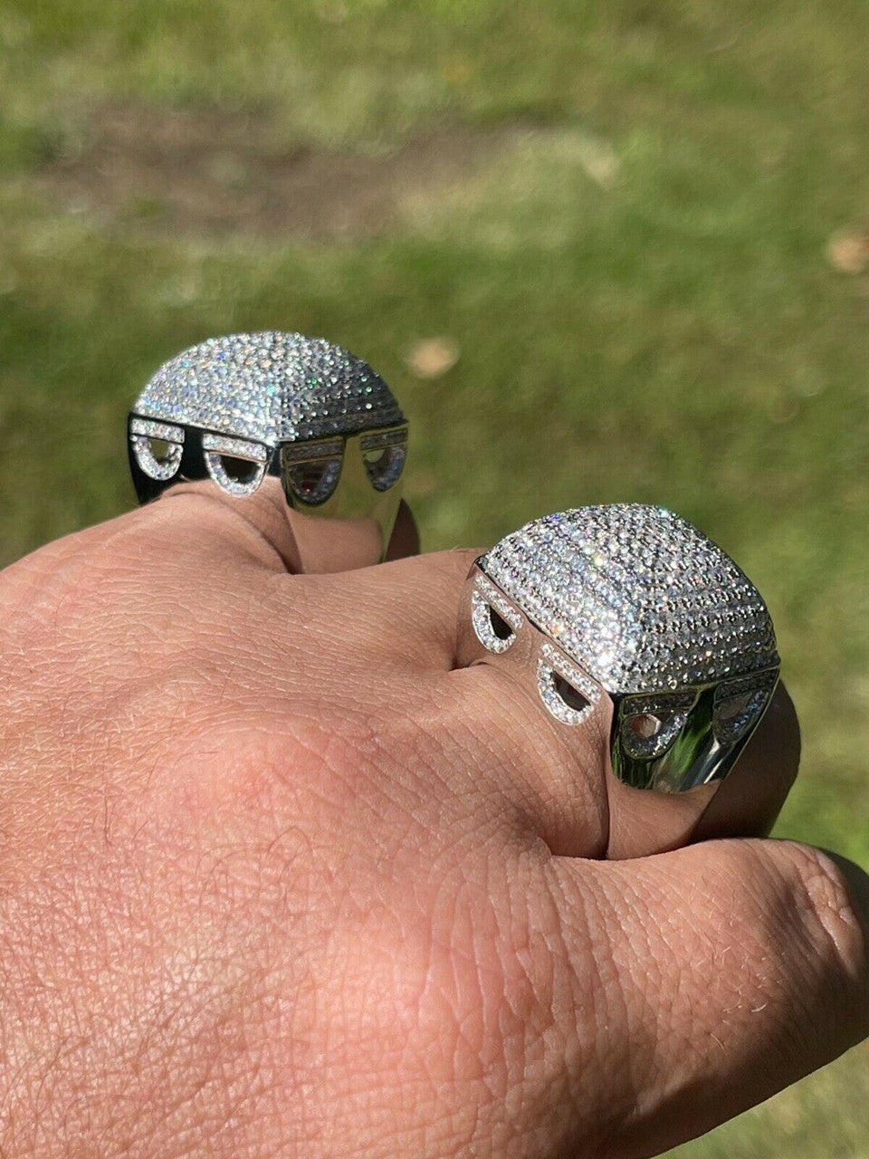 "Biggest Ring We Make" - Dome Iced Out Ring - 925 Silver - CZ Stones