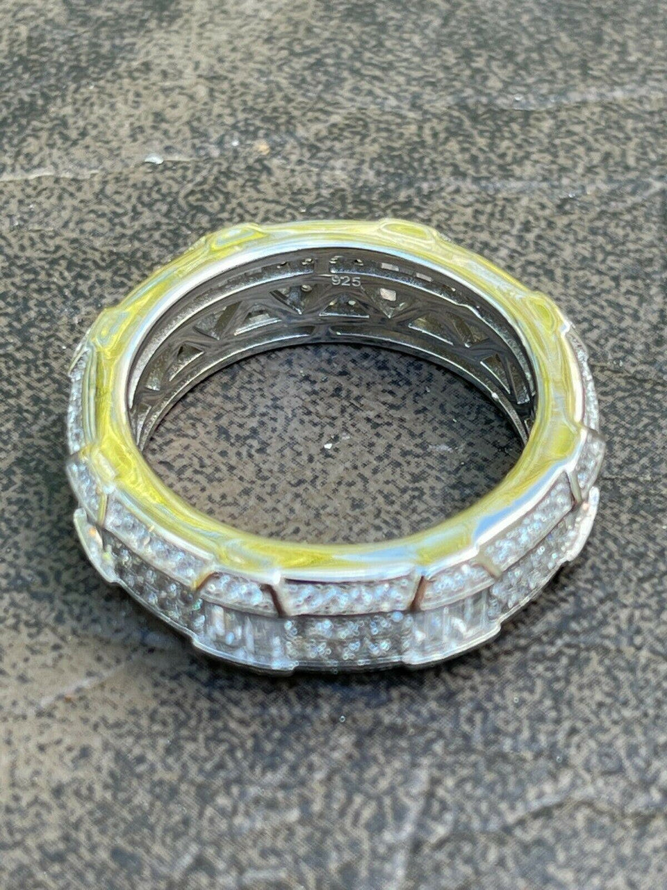 "Jewelry Is Art" Eternity Band Ring - 925 Silver - CZ Stones