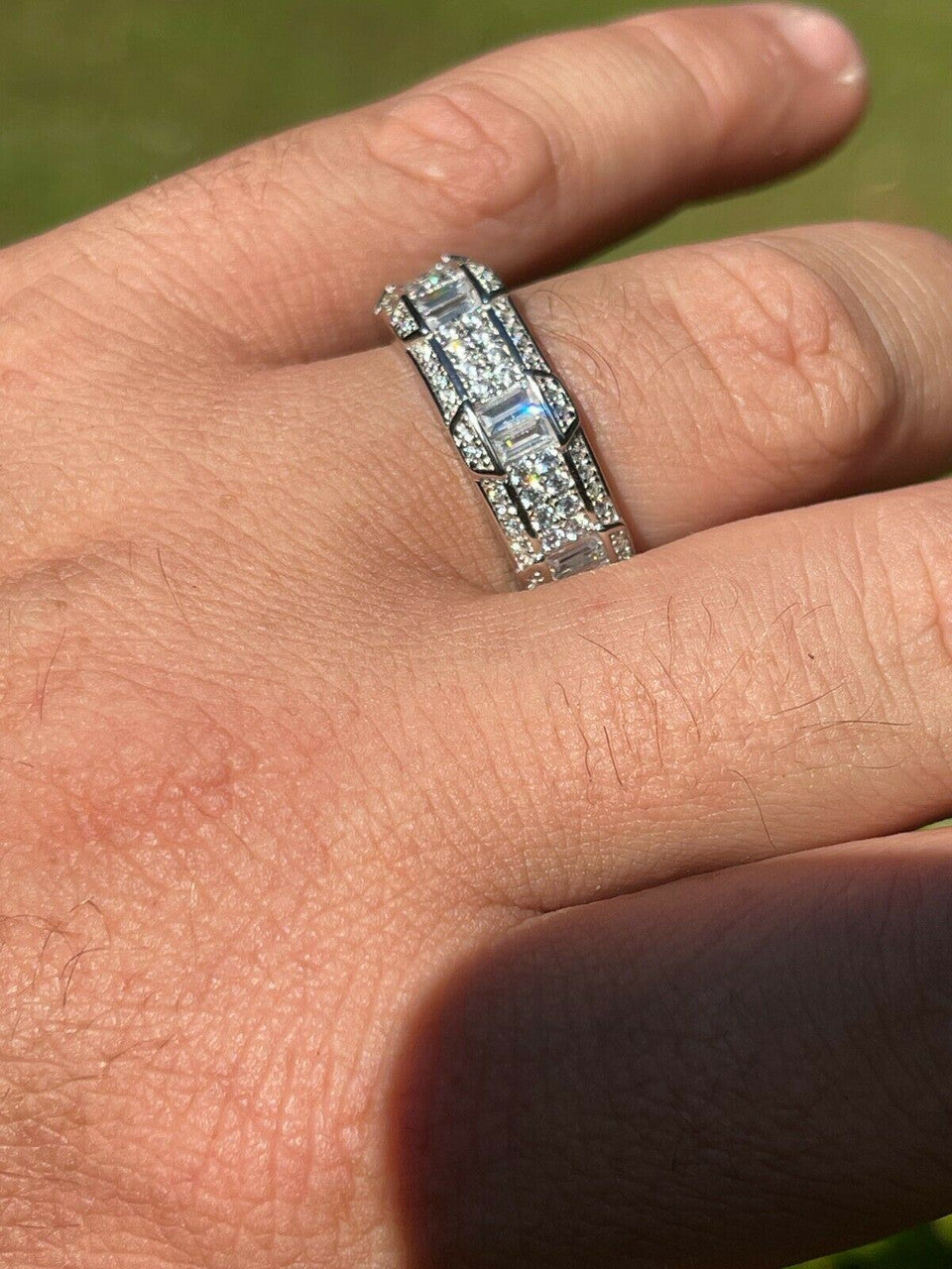 "Jewelry Is Art" Eternity Band Ring - 925 Silver - CZ Stones