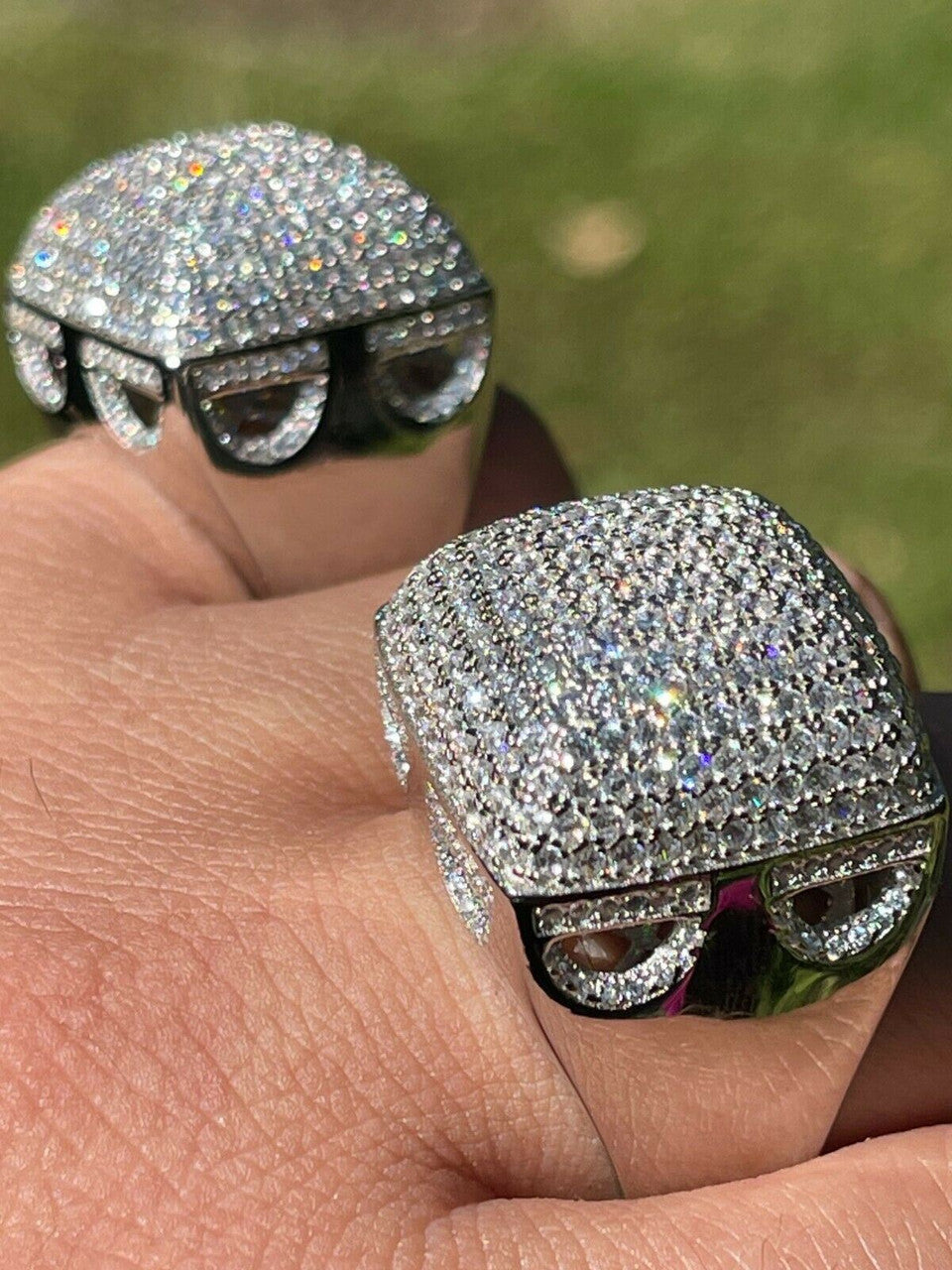 "Biggest Ring We Make" - Dome Iced Out Ring - 925 Silver - CZ Stones