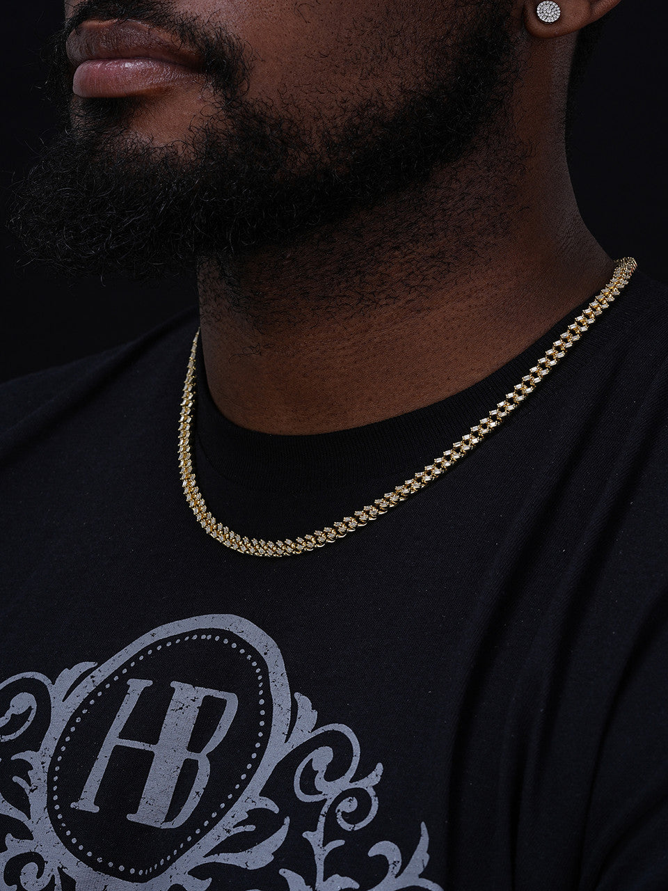 Baguette Miami Cuban Link Chain Necklace Iced Out CZ Stones - 14k Gold Vermeil 925 Silver - 6mm - 16-30"