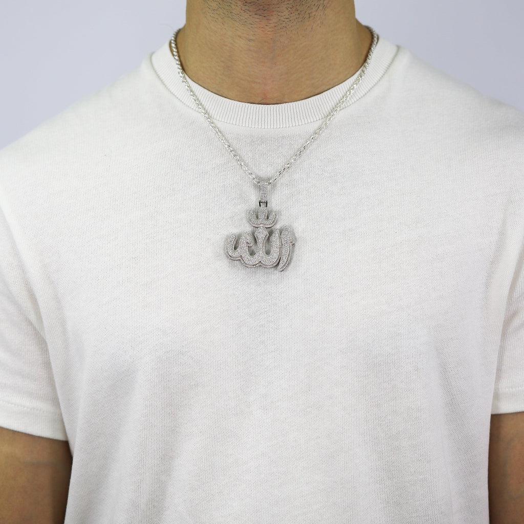 Allah Islamic Pendant VVS Moissanite Diamonds Pendant