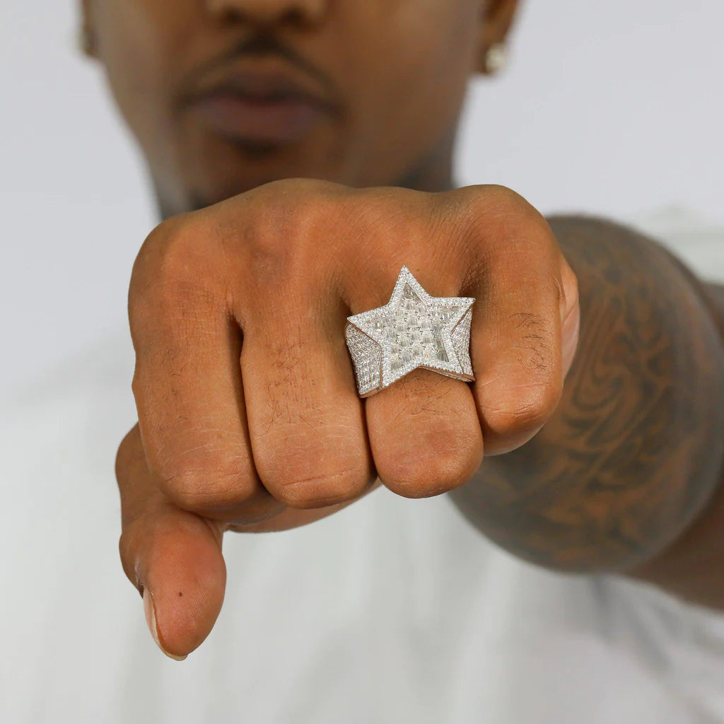 Baguette Star Vvs Moissanite Diamond Ring