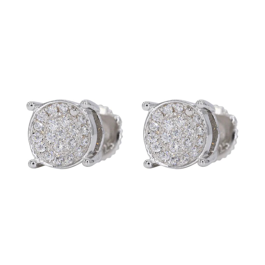 Iced Circle Bowl VVS Moissanite Daimond Earrings