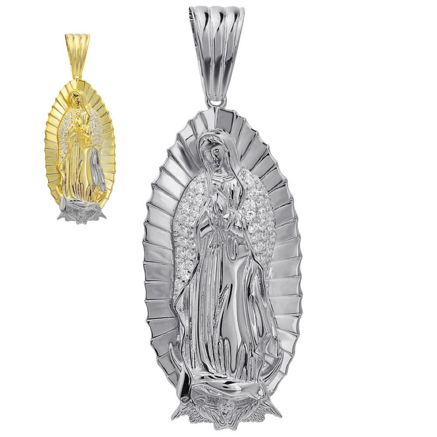 Iced Hip Hop Virgin Mary Pendant 925 Silver / Gold MOISSANITE Pass Diamond Test