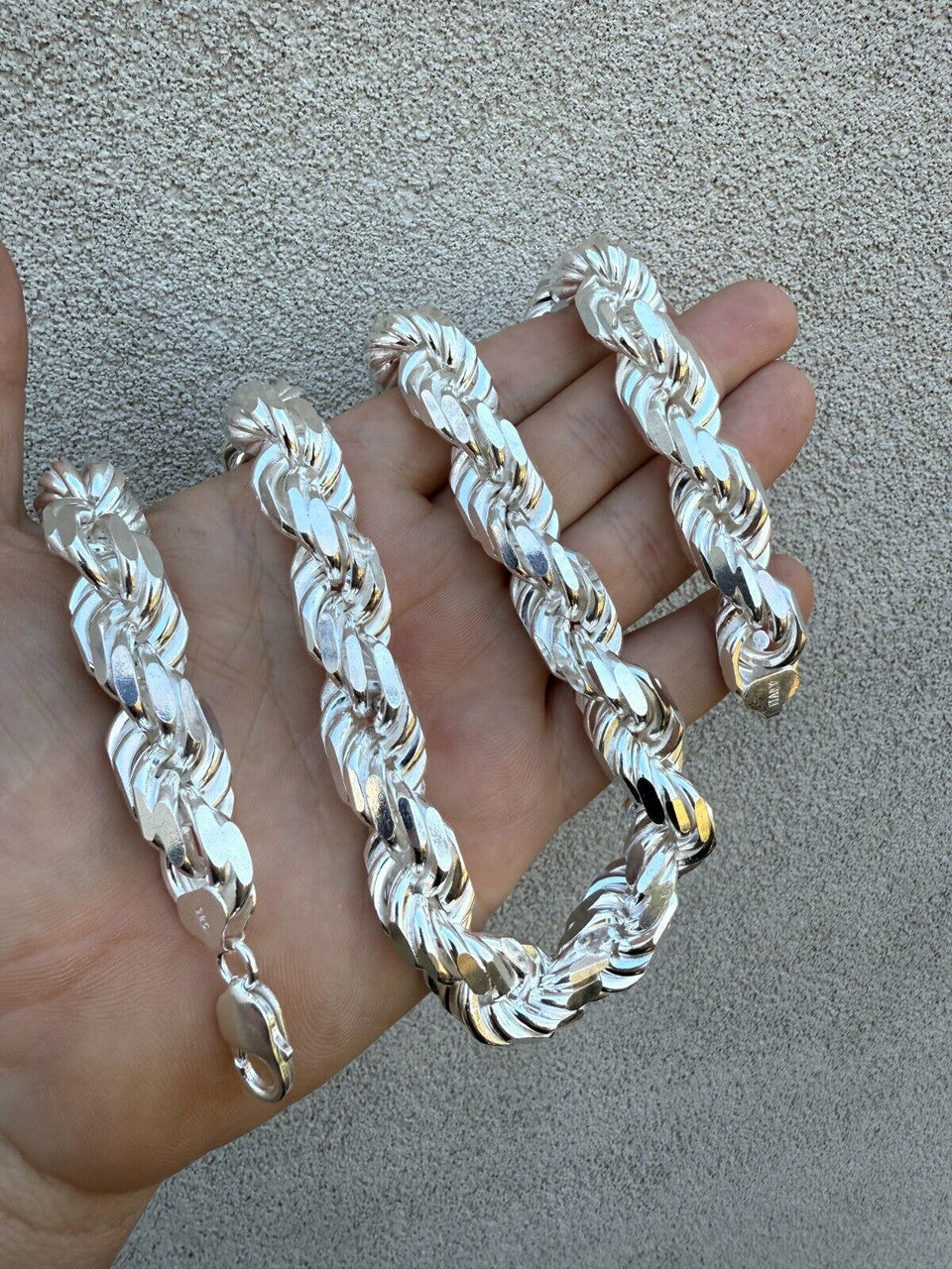 Half Kilo Rope Chain Necklace - 925 Sterling Silver - 18"-30" - 14.5mm