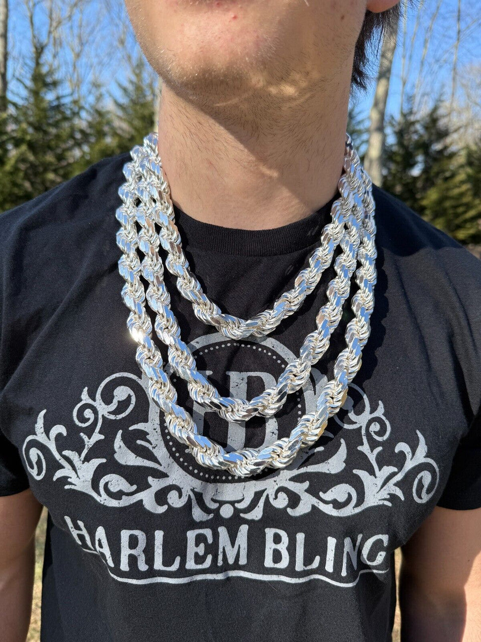 Half Kilo Rope Chain Necklace - 925 Sterling Silver - 18"-30" - 14.5mm