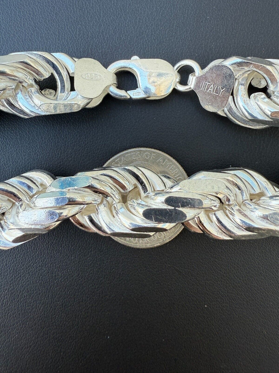 Half Kilo Rope Chain Necklace - 925 Sterling Silver - 18"-30" - 14.5mm