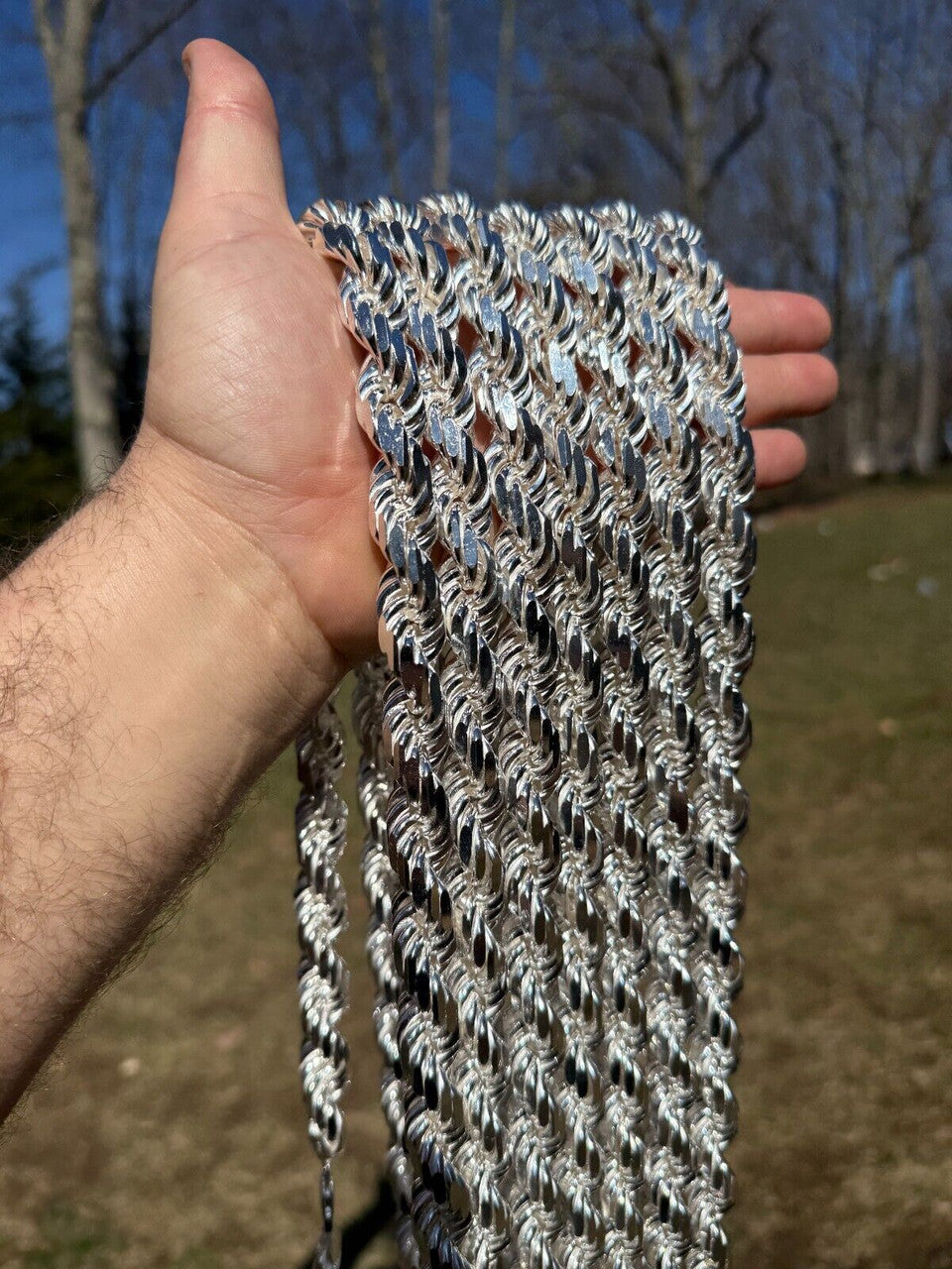 Half Kilo Rope Chain Necklace - 925 Sterling Silver - 18"-30" - 14.5mm