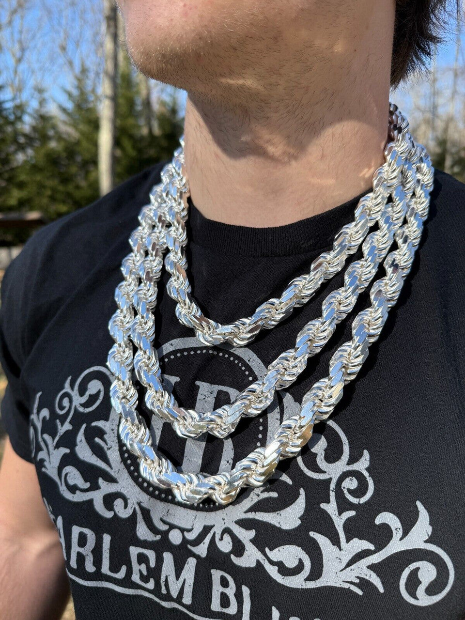 Half Kilo Rope Chain Necklace - 925 Sterling Silver - 18"-30" - 14.5mm