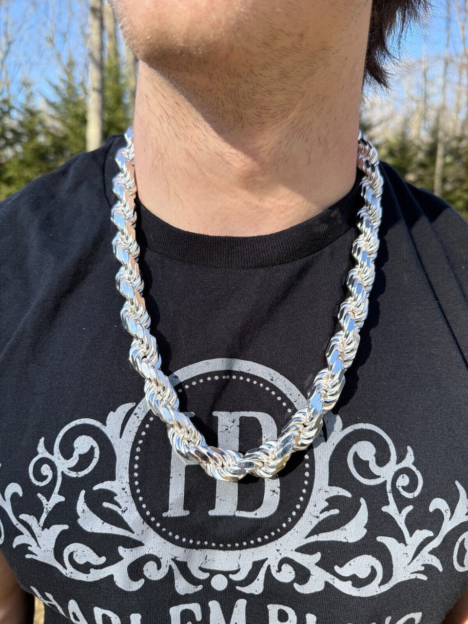 Half Kilo Rope Chain Necklace - 925 Sterling Silver - 18"-30" - 14.5mm