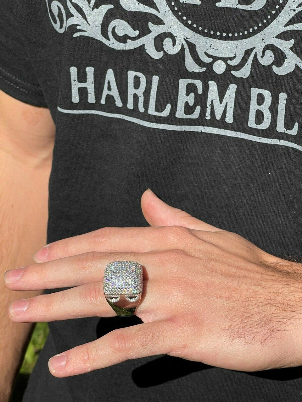 MOISSANITE "Biggest Ring We Make" - Dome Iced Out Ring - 925 Silver