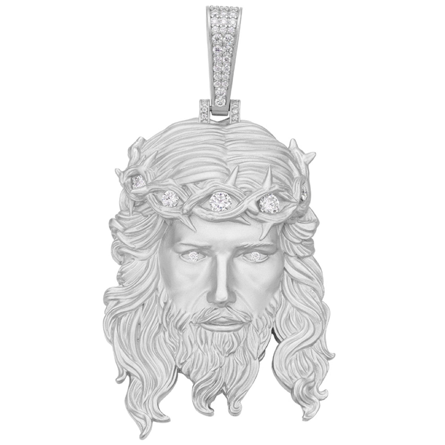 14k Gold Vermeil Fully Iced MOISSANITE Jesus Piece Pendant Pass Diamond Tester