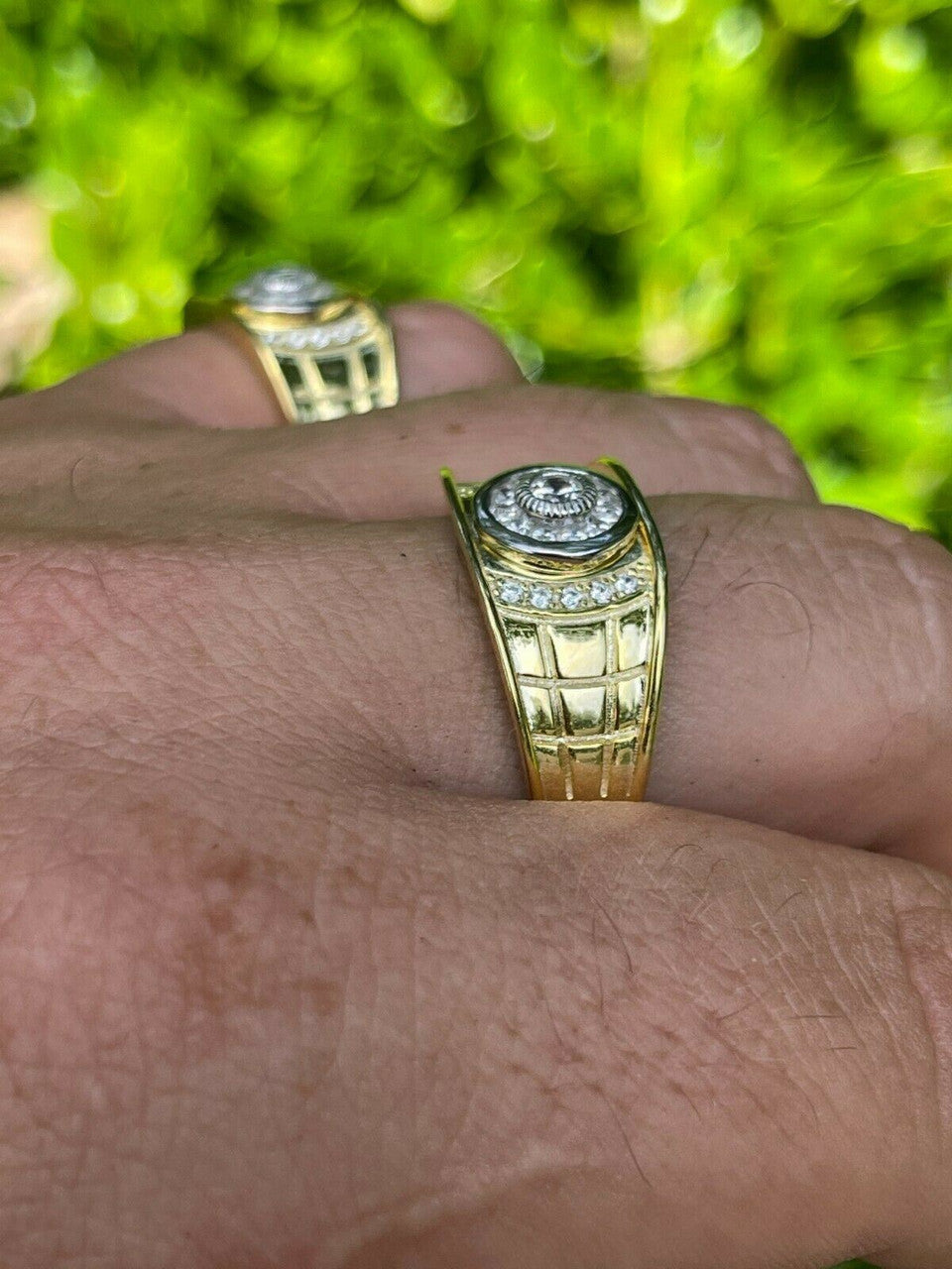 MOISSANITE Simple Ring Harlembling Classic Since 2015 - 14k Gold Vermeil 925 Silver Two Tone