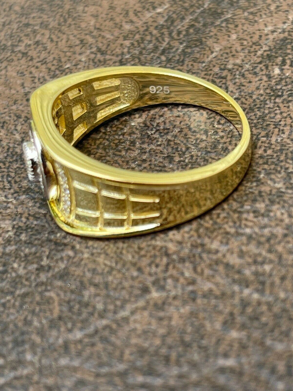 MOISSANITE Simple Ring Harlembling Classic Since 2015 - 14k Gold Vermeil 925 Silver Two Tone