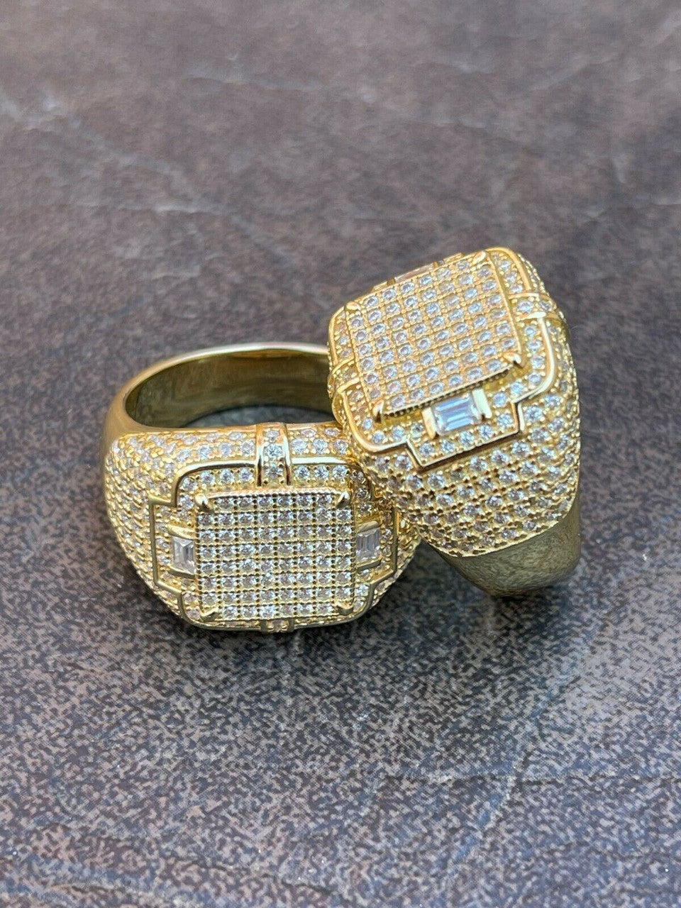 MOISSANITE Young Money Millionaire Iced Out Ring - 14k Gold Vermeil 925 Silver