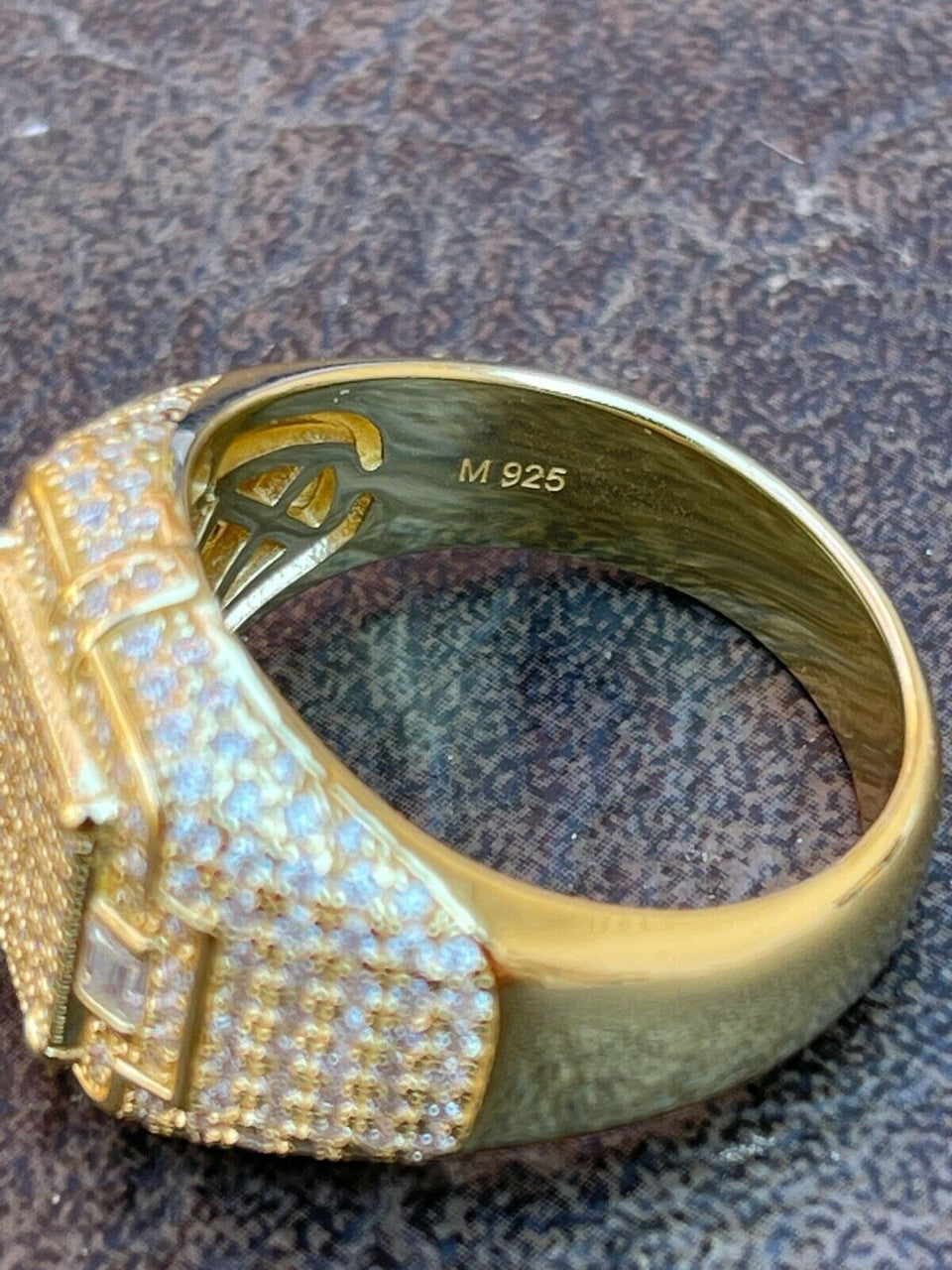 MOISSANITE Young Money Millionaire Iced Out Ring - 14k Gold Vermeil 925 Silver