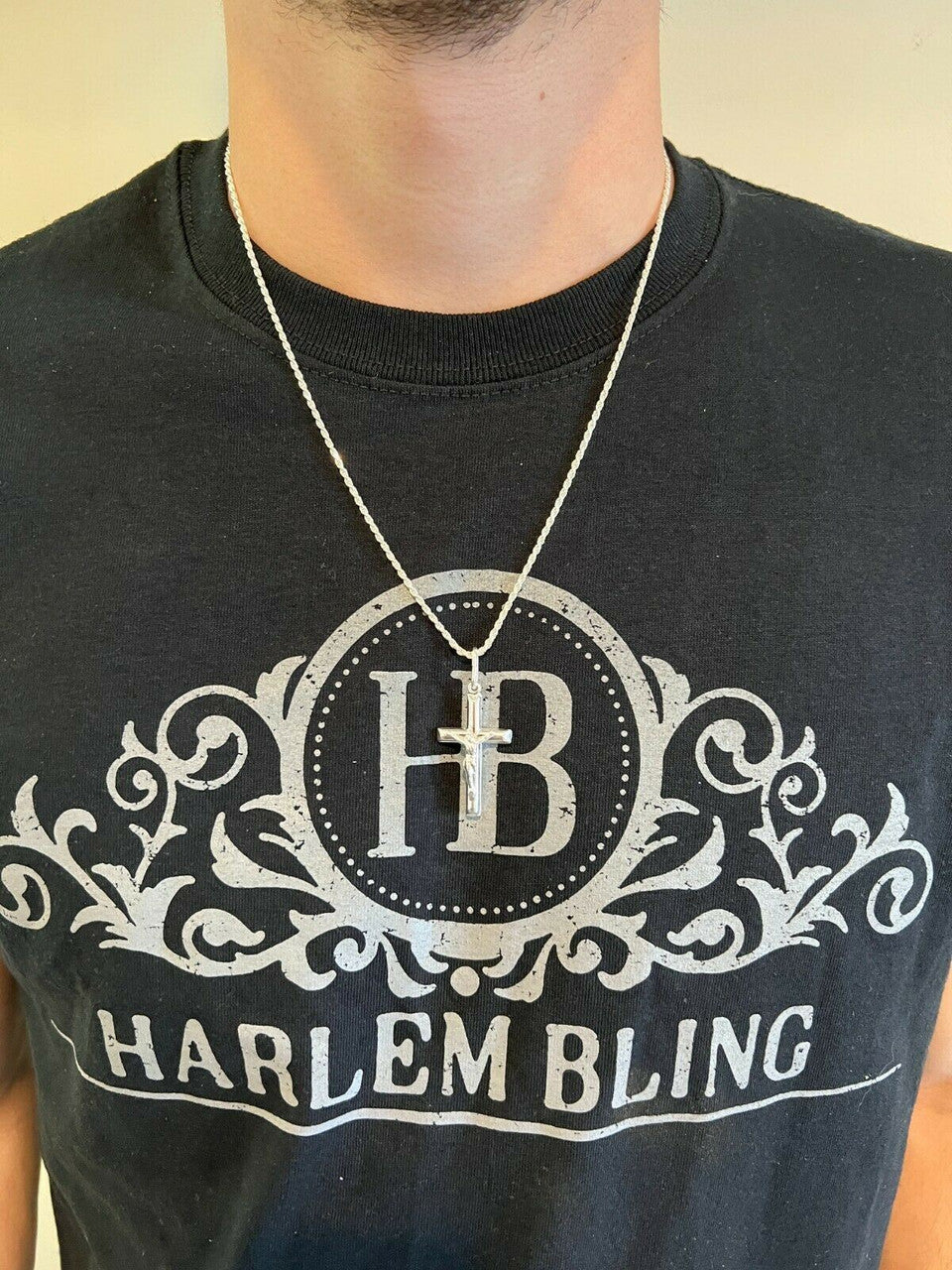 Men’s REAL Solid 925 Sterling Silver Jesus on Cross Crucifix Necklace Pendant