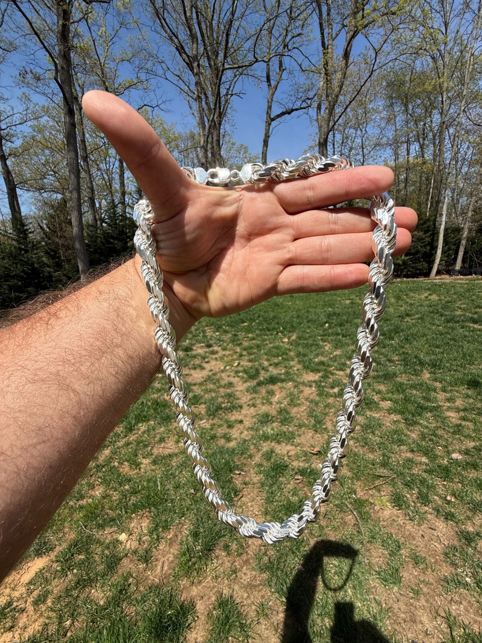 BIGGEST BOSS Rope Chain Necklace - 925 Sterling Silver - 18"-30" - 14.5mm