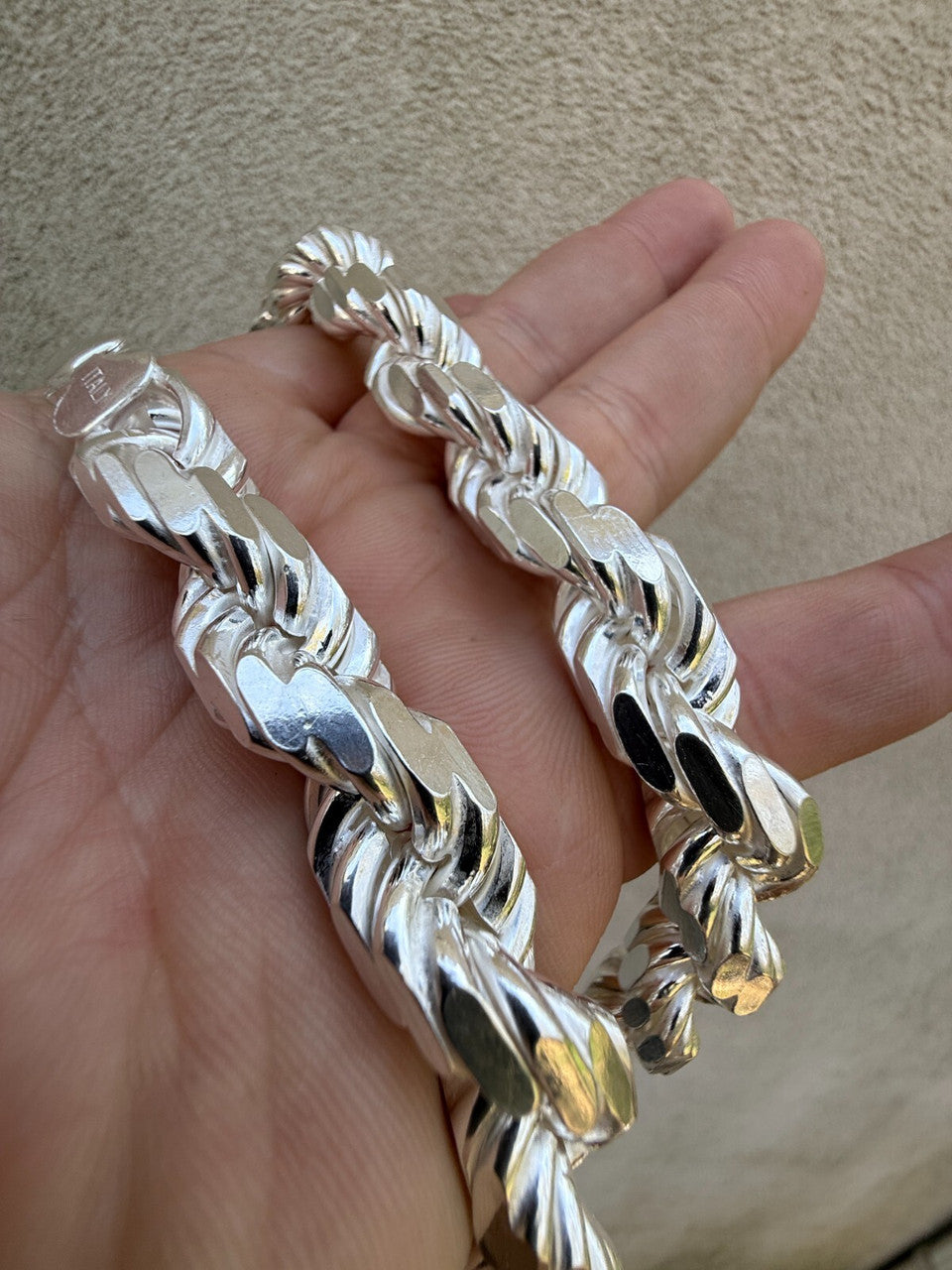BIGGEST BOSS Rope Chain Necklace - 925 Sterling Silver - 18"-30" - 14.5mm