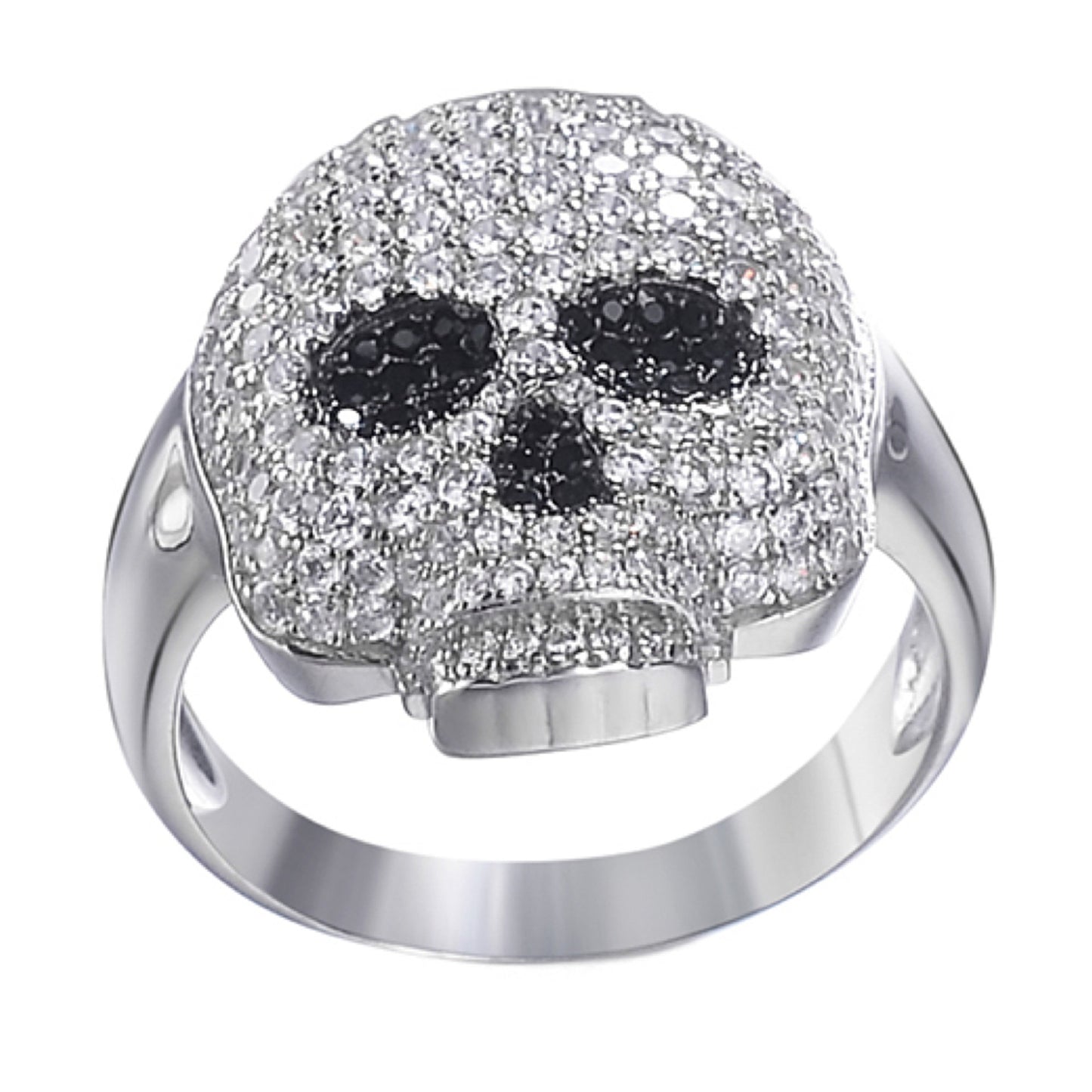 Skull Death Iced Out Ring - 925 Silver - CZ Stones