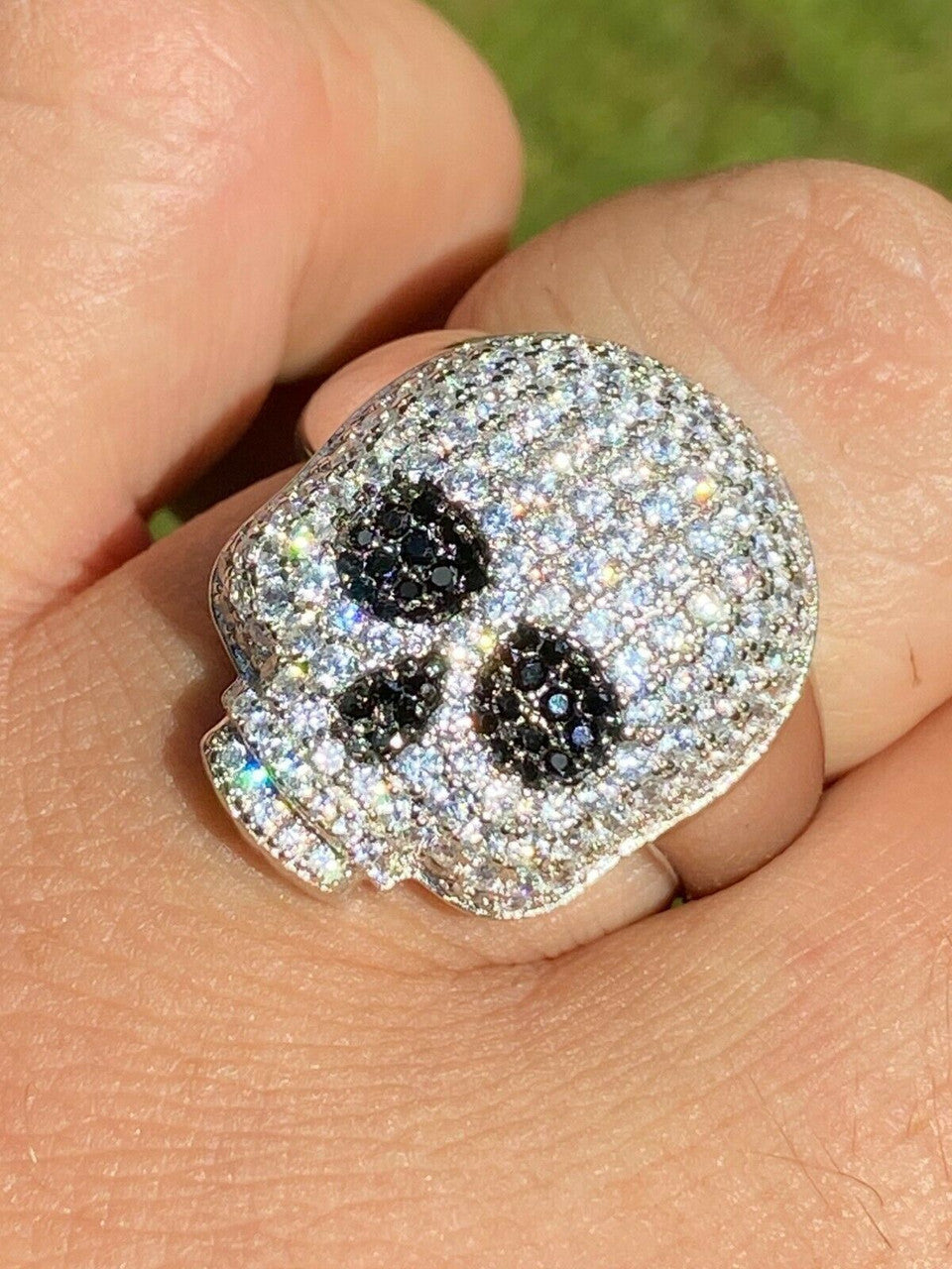 Skull Death Iced Out Ring - 925 Silver - CZ Stones
